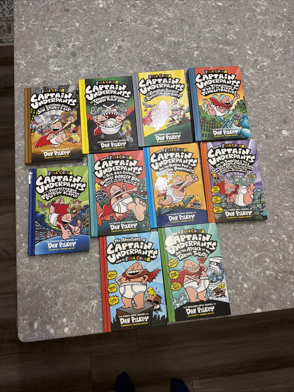 Captain Underpants Full Color Complete Set 1-4,6,8-12Hardcover Dav Pilkey LOT 10