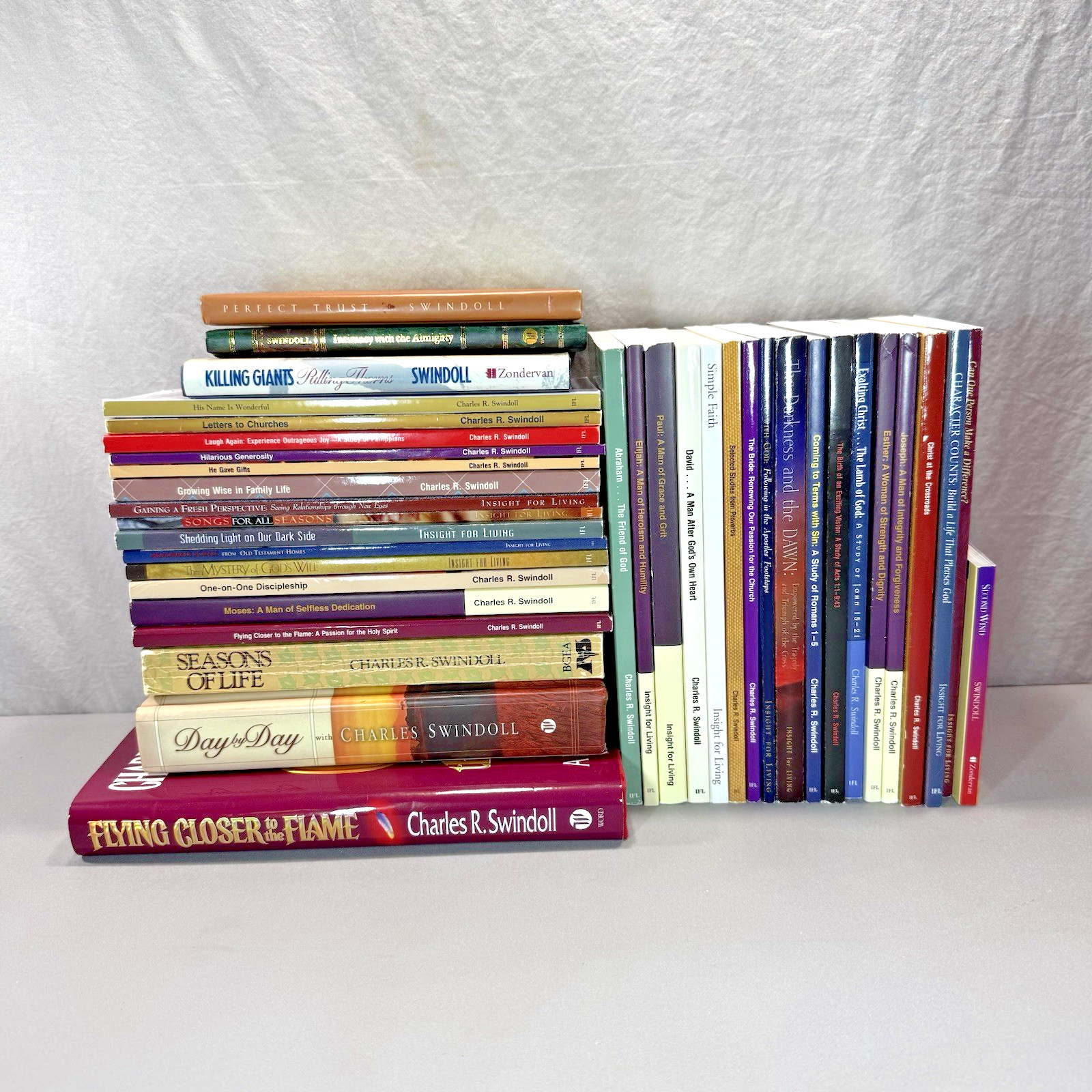Charles R Swindoll Books Large Lot of 38 Books Bible Study Guides Good Condition
