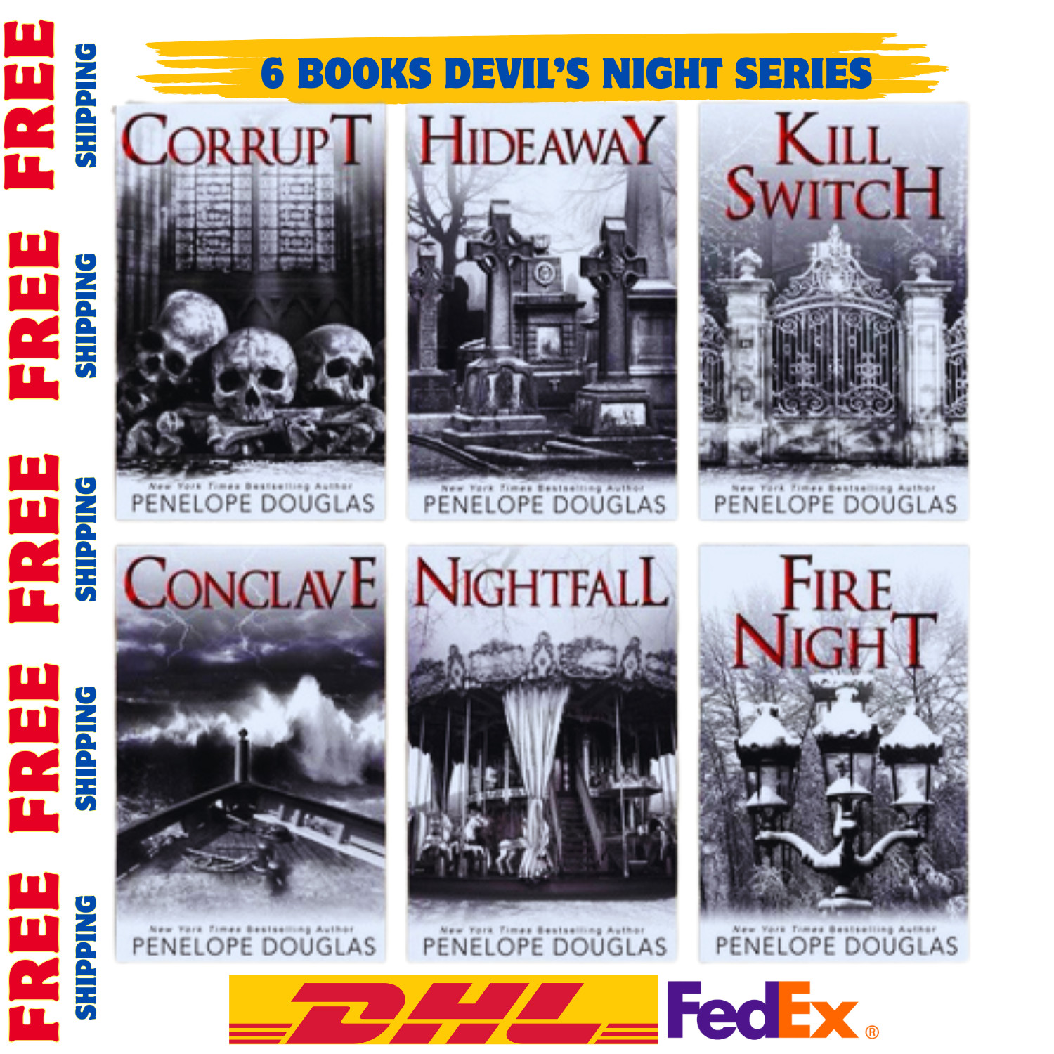Devil’s Night English Book Series Full Set Vol 1-6 by Penelope Douglas FAST SHIP