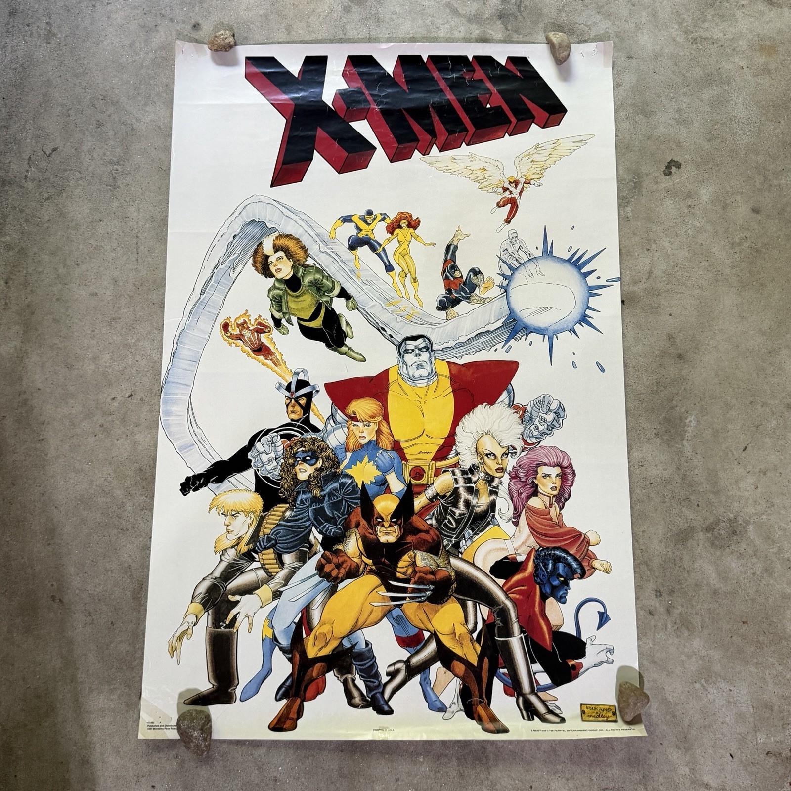 1987 Original Art Arthur Adams Poster X-Men OOP Marvel Entertainment 23 x 35