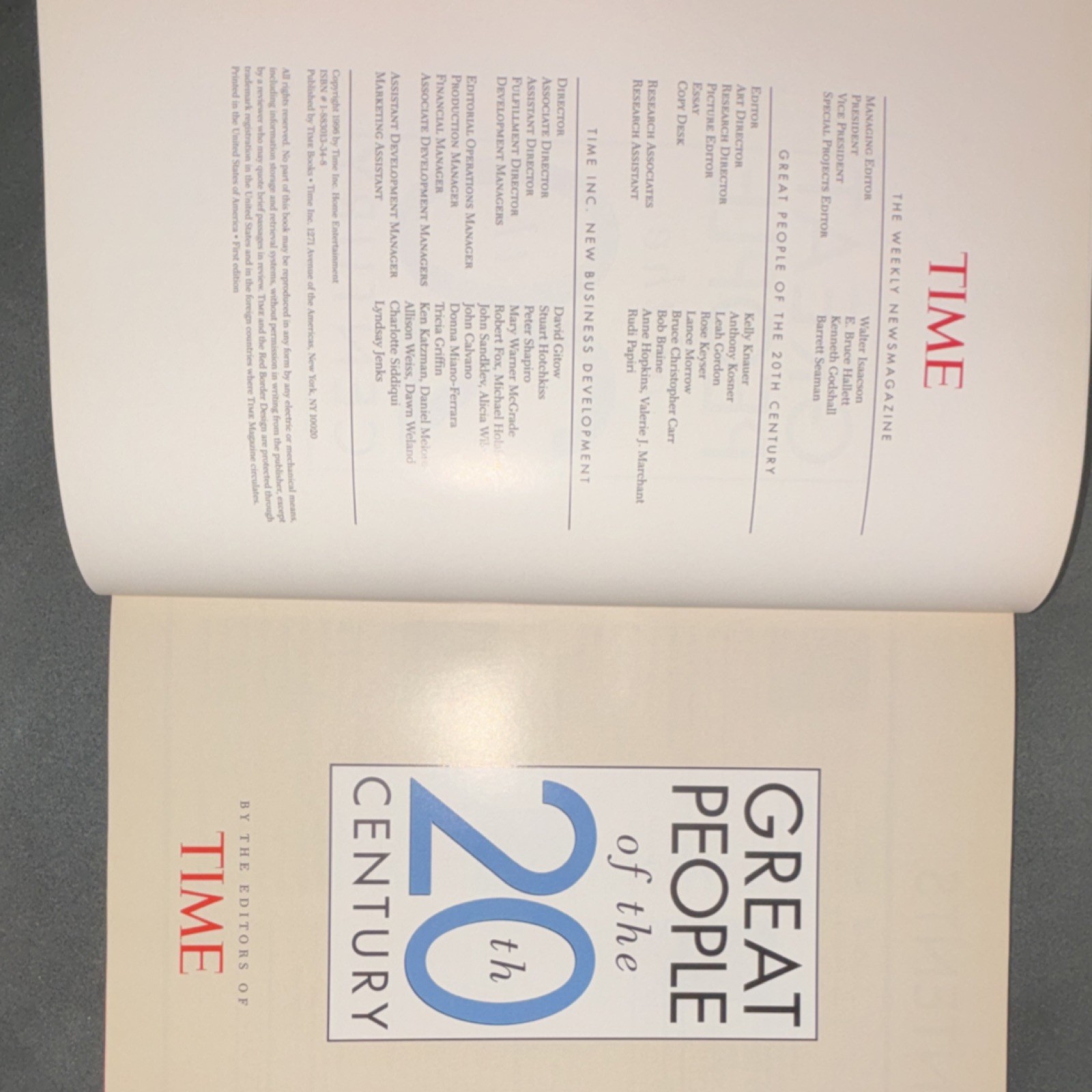 Time Inc. Great People of the 20th Century Hardcover Biography Dust Jacket