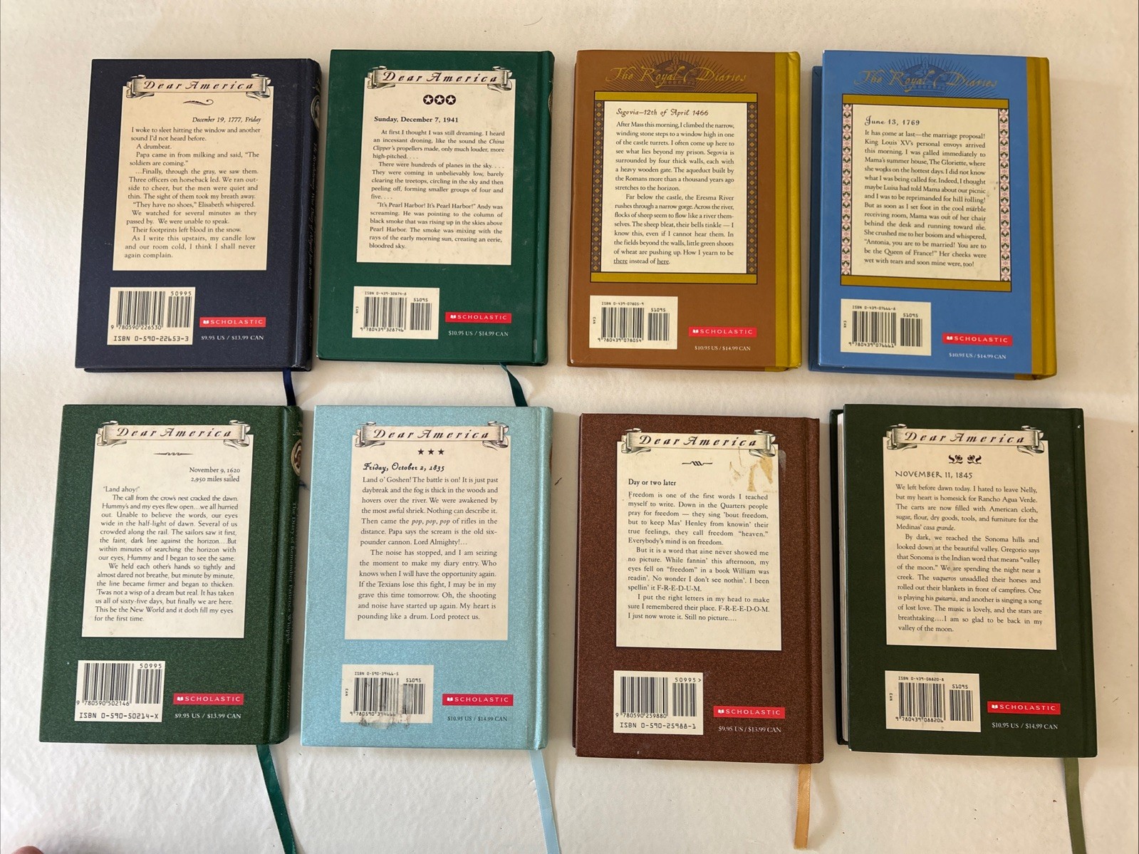 The Royal Diaries And Dear America Hardcover Books Historical Fiction Lot Of 8