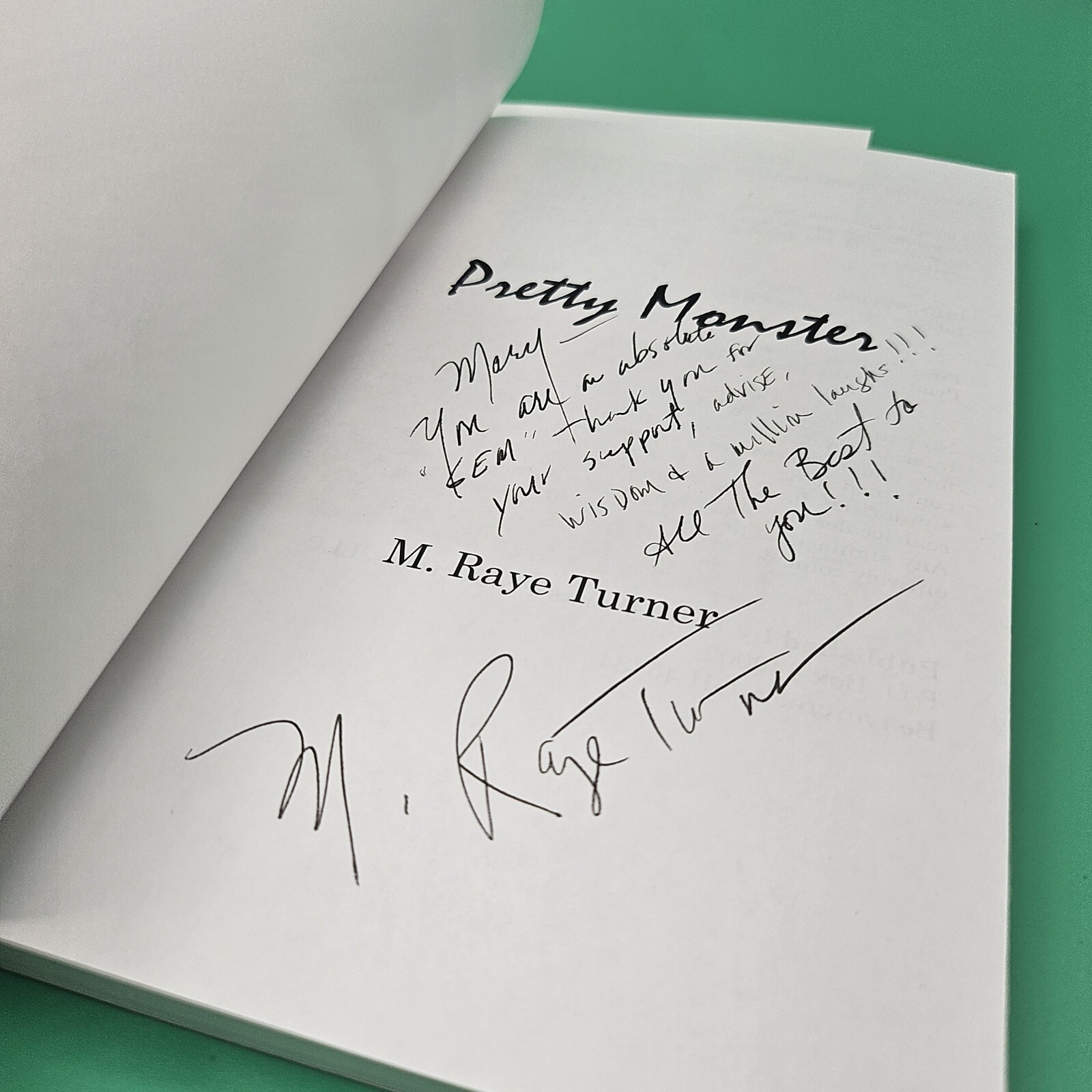 Pretty Monster (2008, Trade Paperback) Signed M. Raye Turner Autographed Copy