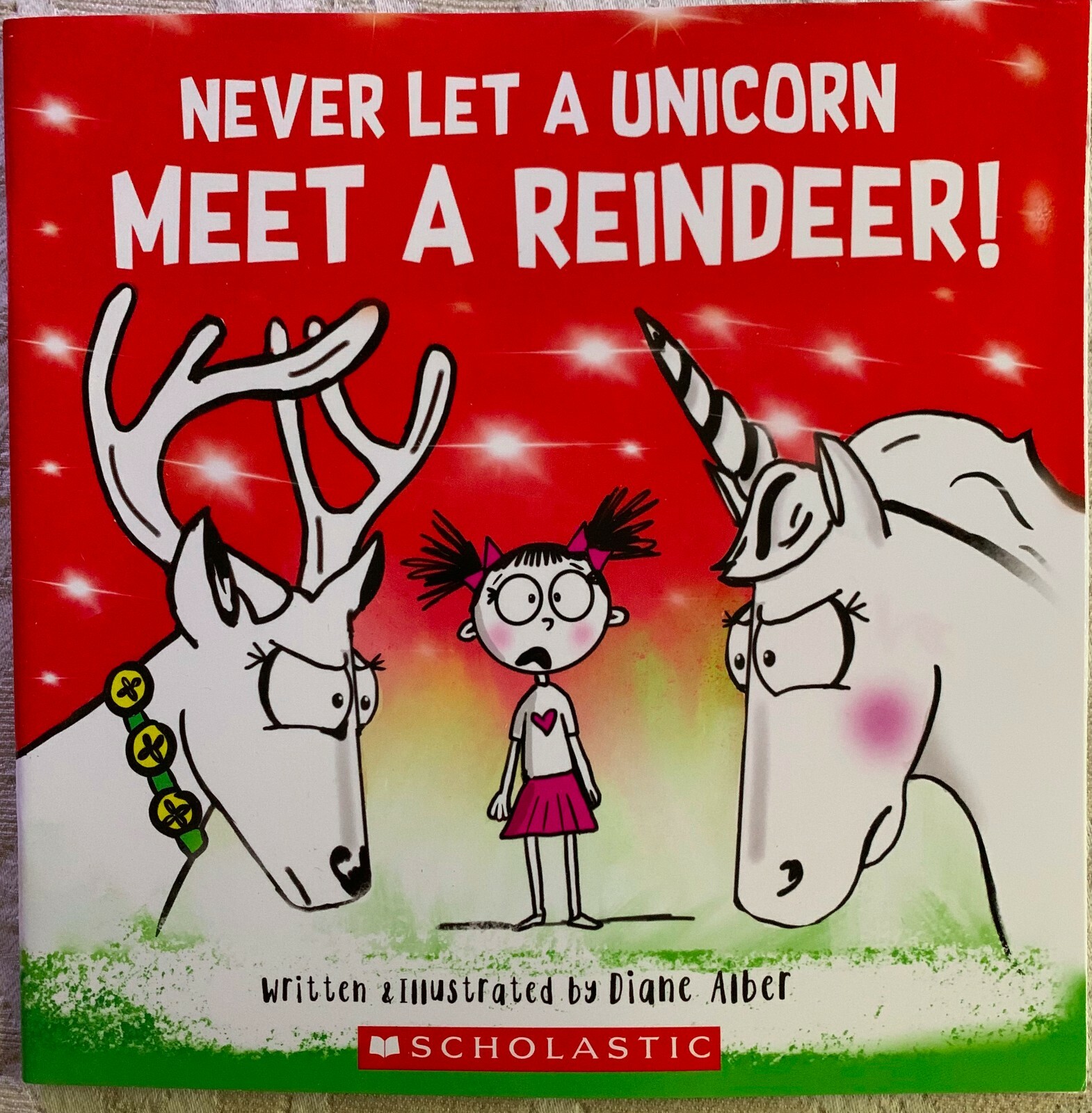 Never Let A Unicorn Meet A Reindeer By Diane Alber -Paperback **NEW**