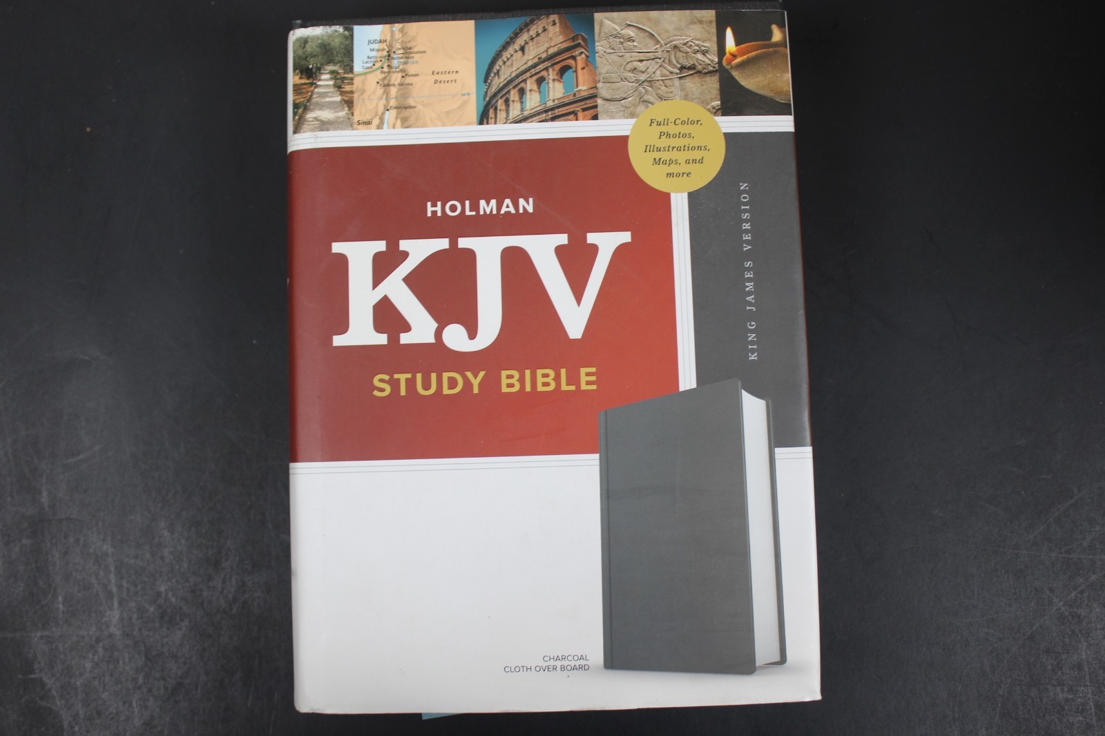 KJV Study Bible, Full-Color, Charcoal Cloth over Board by Holman Bible (FT1973)