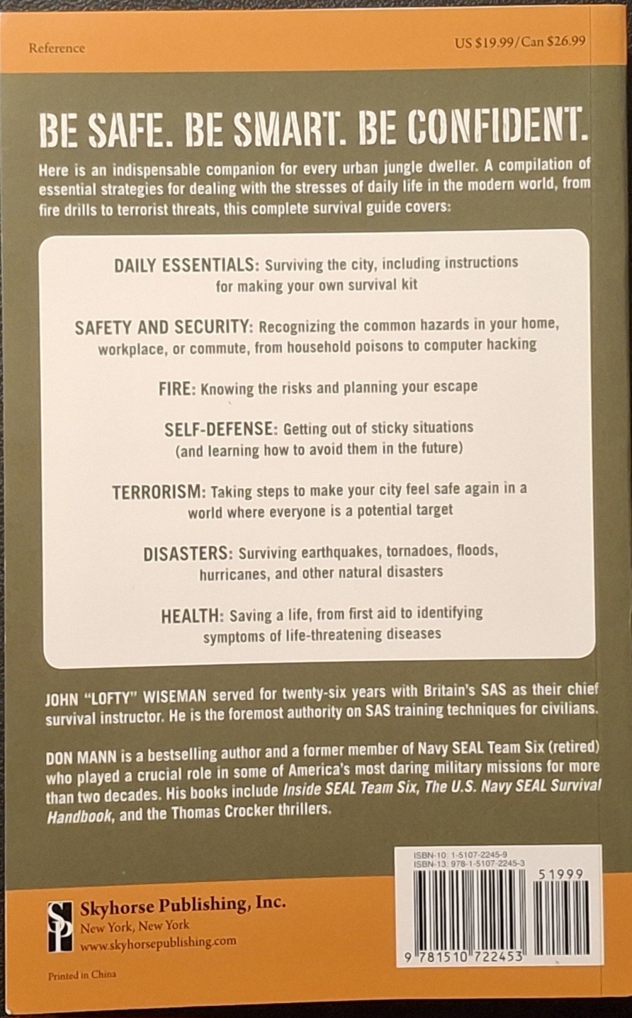 SAS Urban Survival Hand Book Terrorism Natural Disasters Home Invasion Everyday
