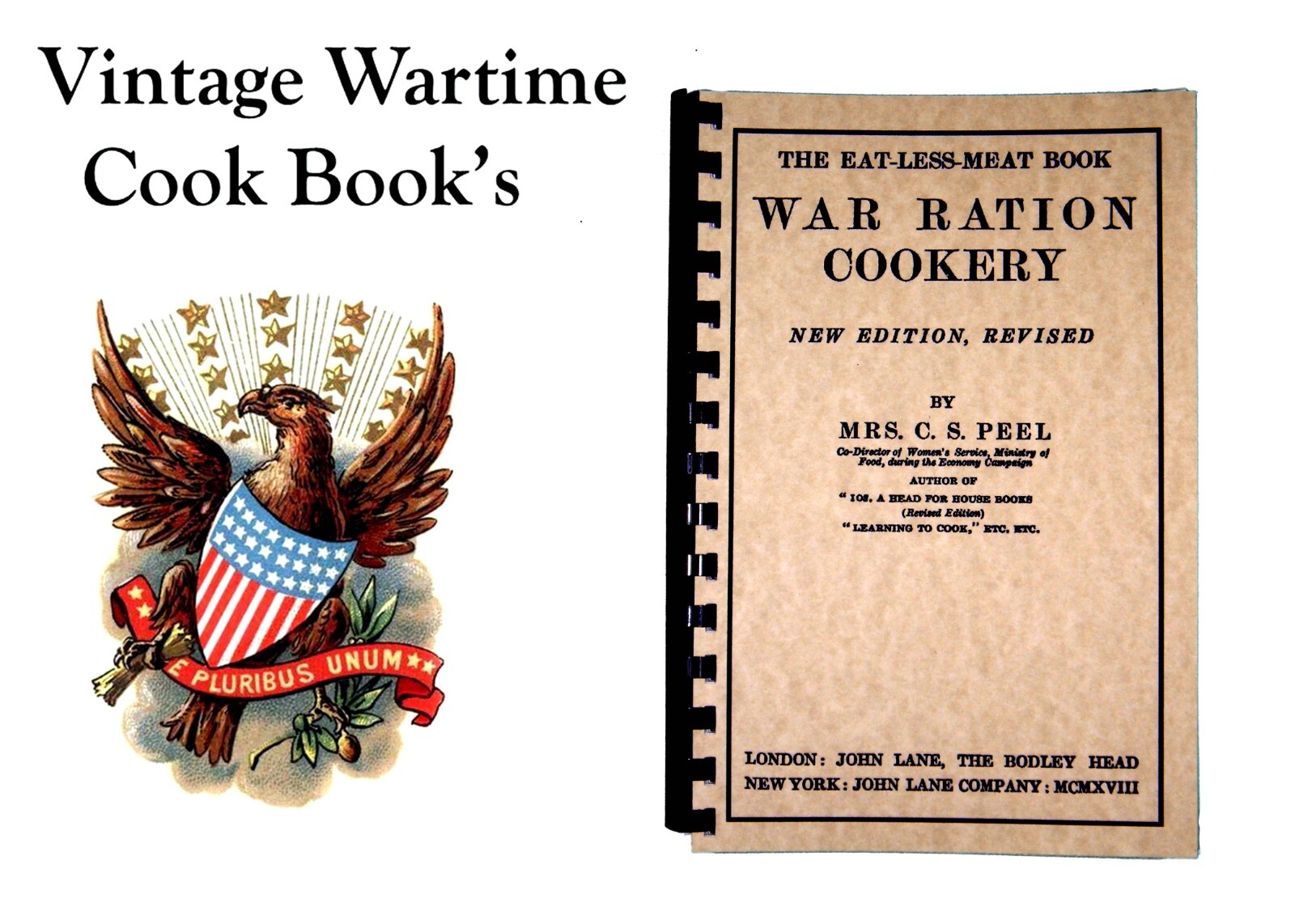 1918 War Ration Cookery Cook Book Vintage Recipes 189 page