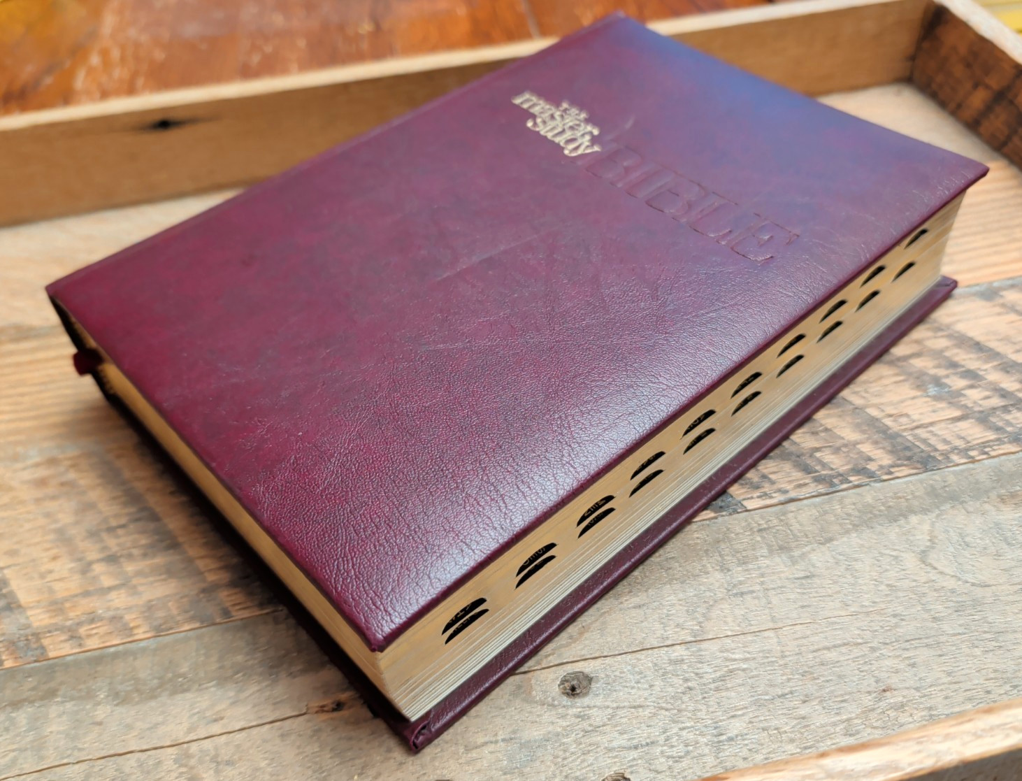 VG! KJV Master Study Bible Burgundy Padded HC Thumb Indexed 1k pages Study Helps