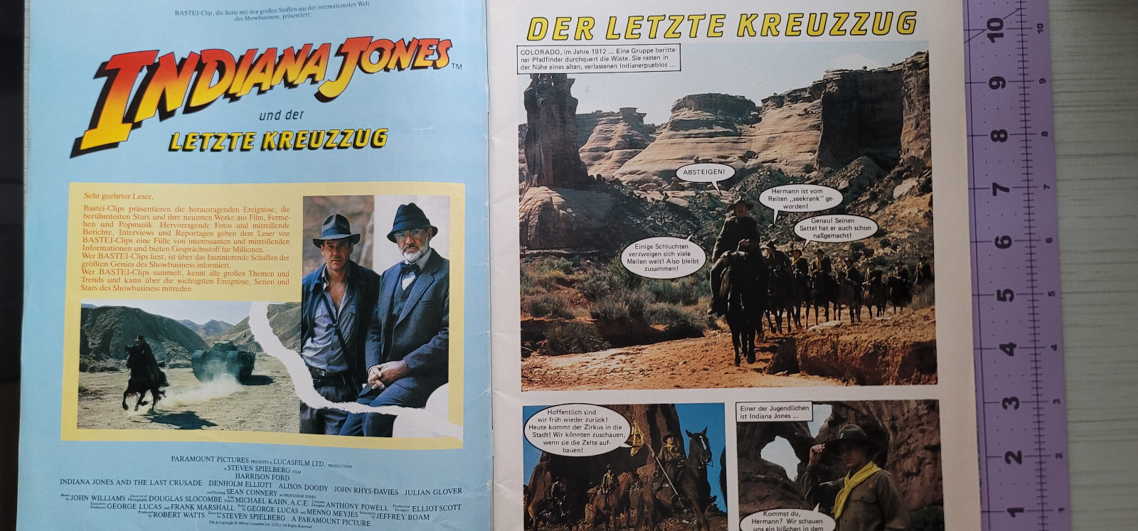 Indiana Jones and the Last Crusade – German Comic/Magazine/Photobook