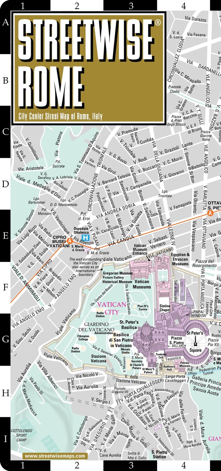 Streetwise Rome Map – Laminated City Center Street Map of Rome, Italy – Fold…