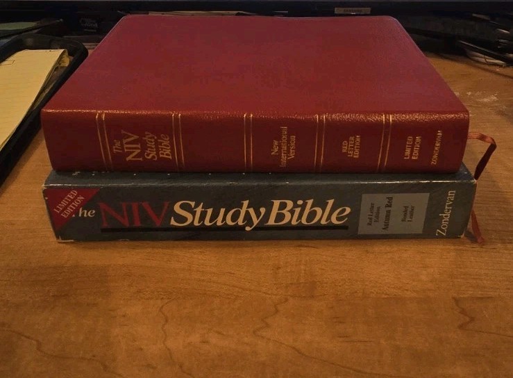 NIV Study Bible Red Letter Edition 1985, Autumn Red Bonded Leather, New in box
