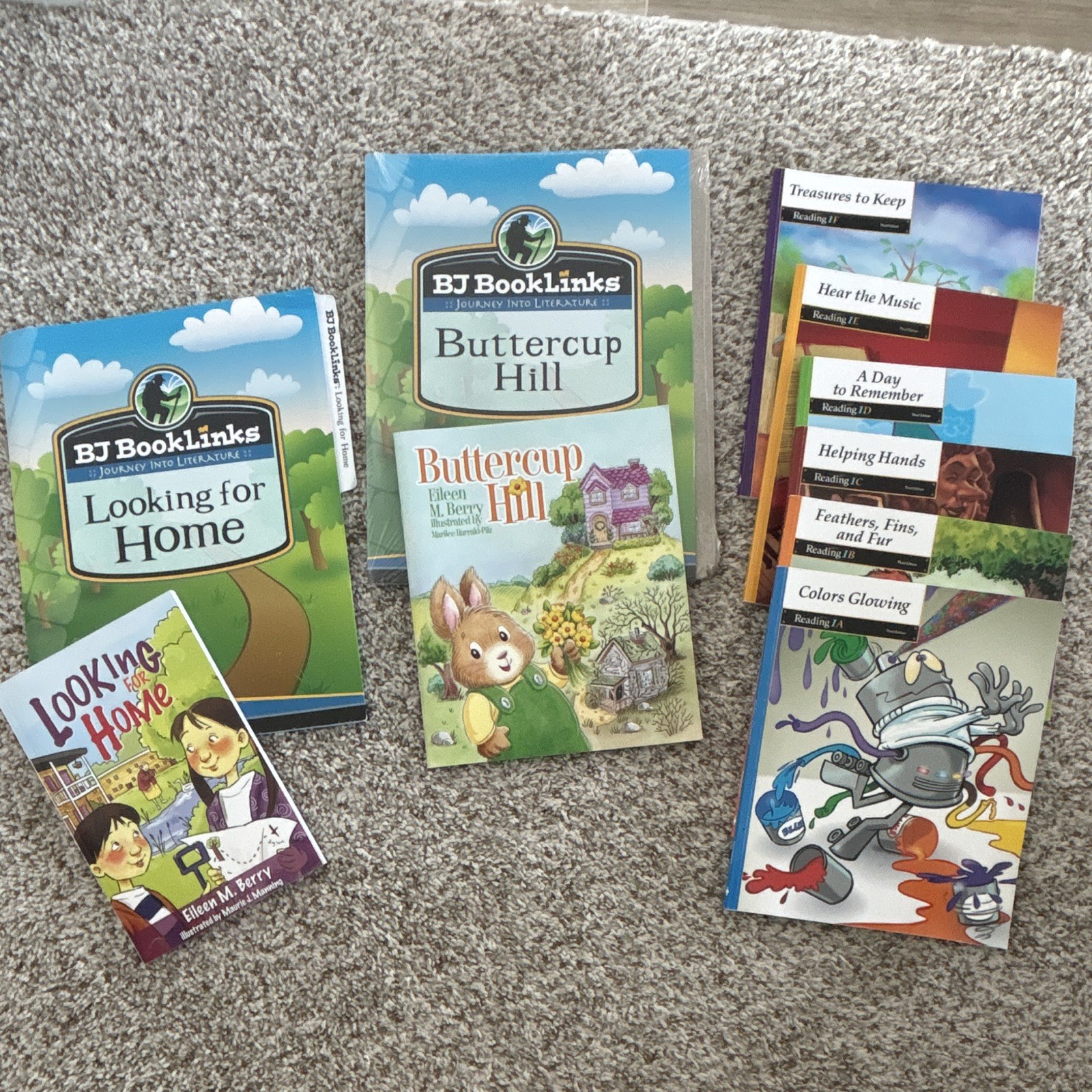BJU Reading 1 Books 1A, 1B, 1C, 1D, 1E, and 1D, BJ Booklinks and Books