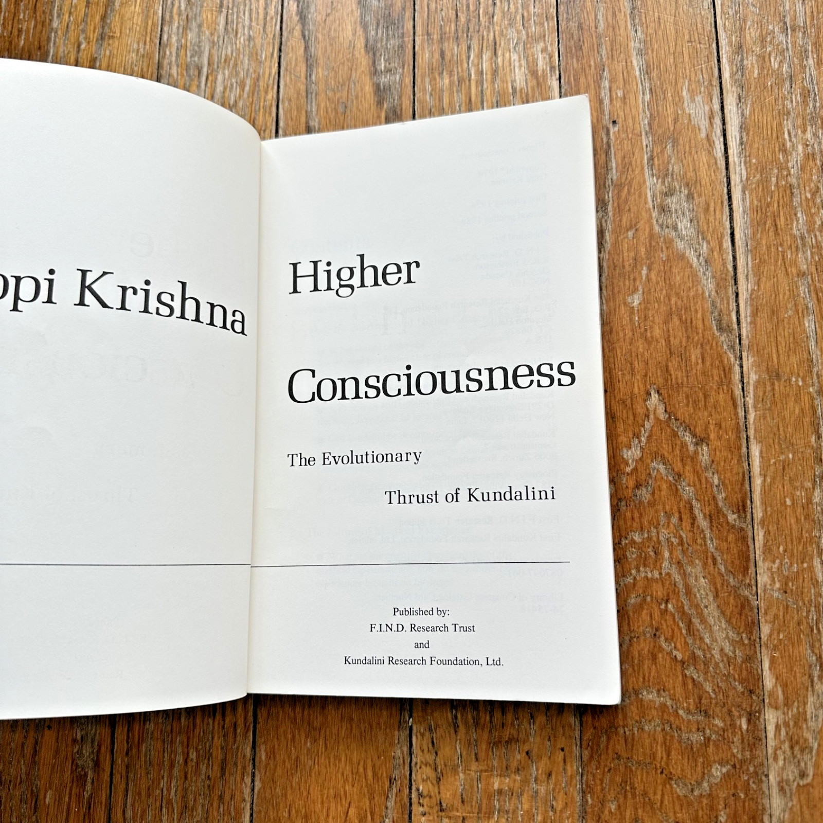 Gopi Krishna HIGHER CONSCIOUSNESS KUNDALINI Spiritual Consciousness Book 1988