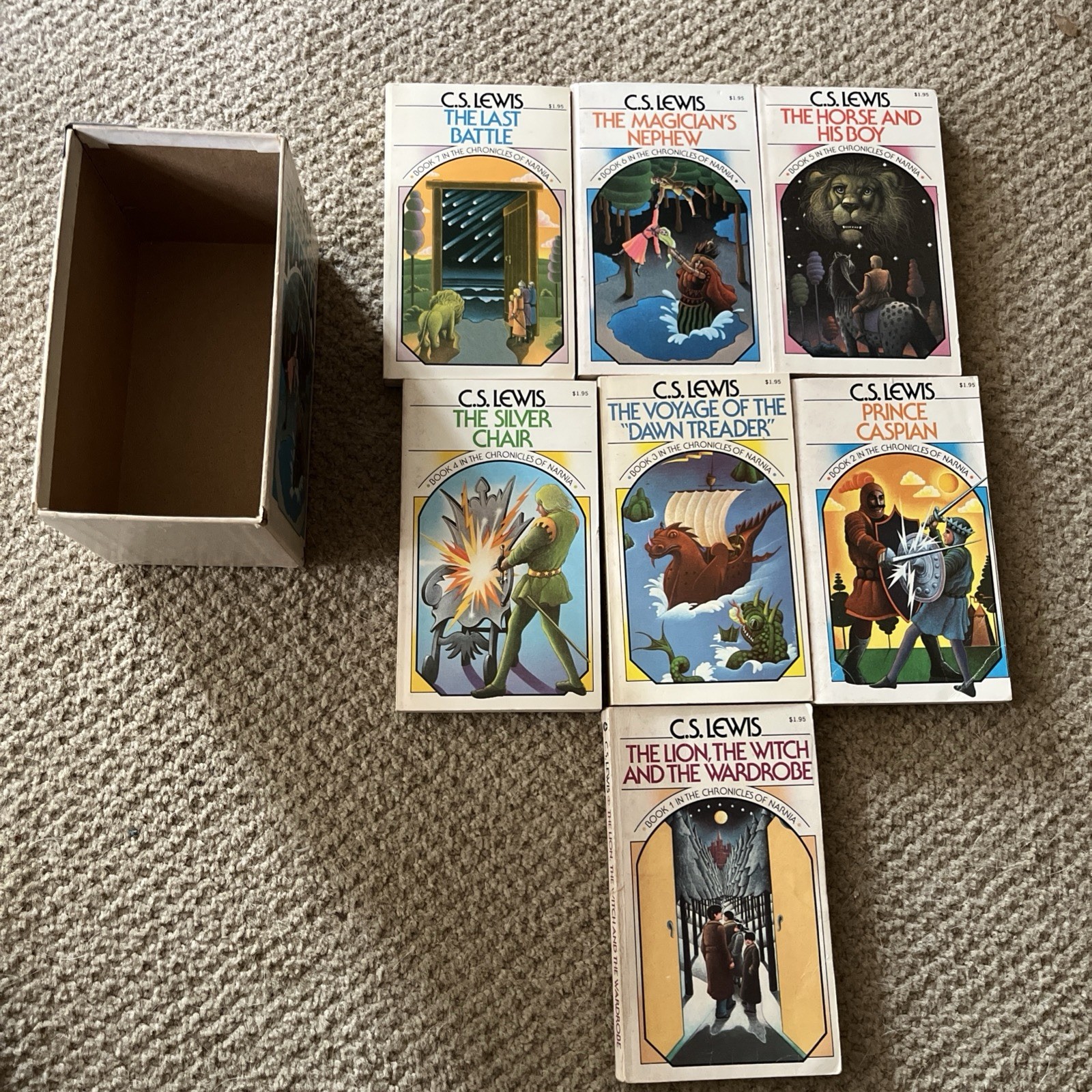 VTG 1978 The Chronicles of Narnia Complete Box Set Collier Books 1-7 C.S. Lewis
