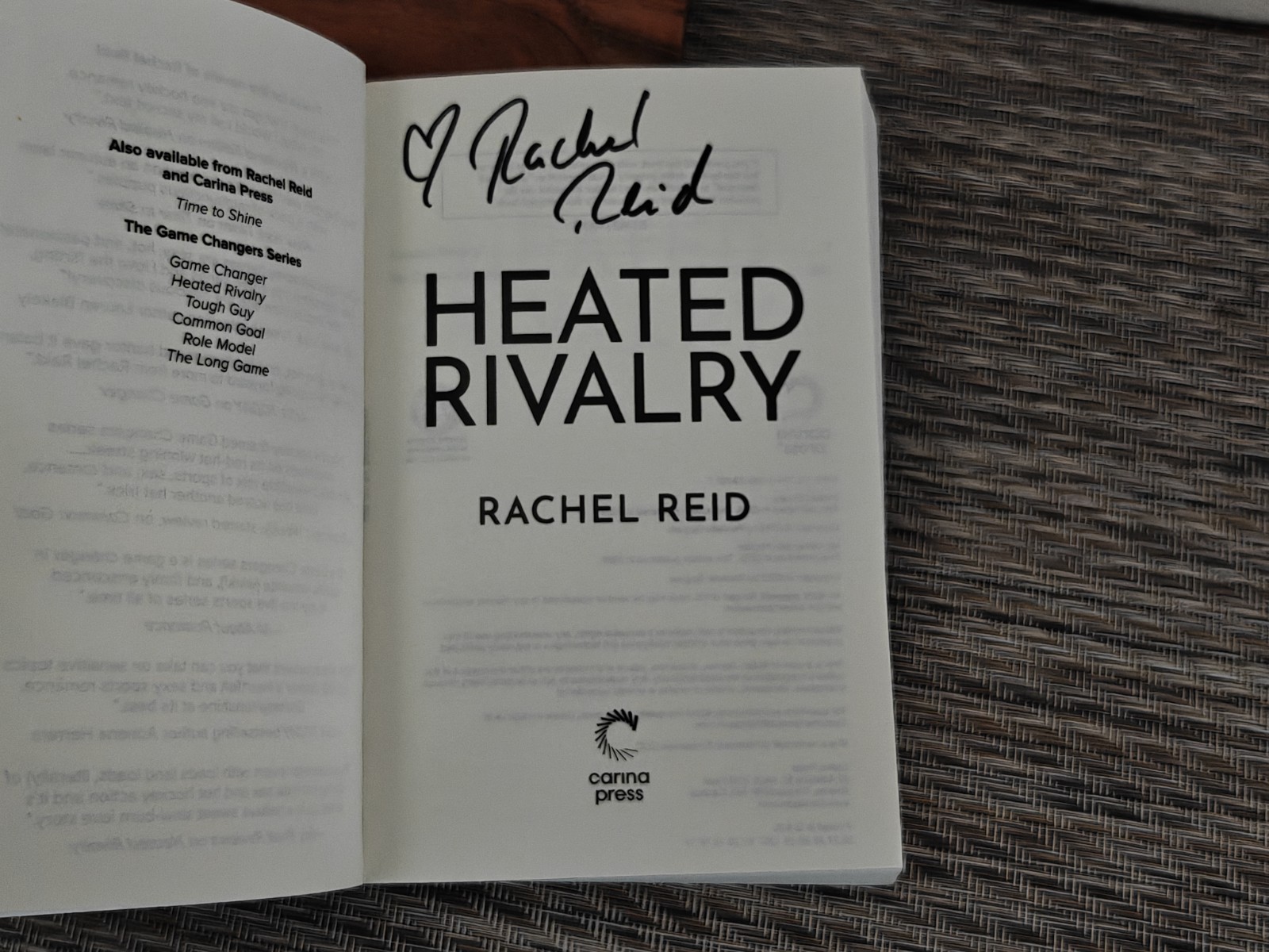 Heated Rivalry Signed by Rachel Reid