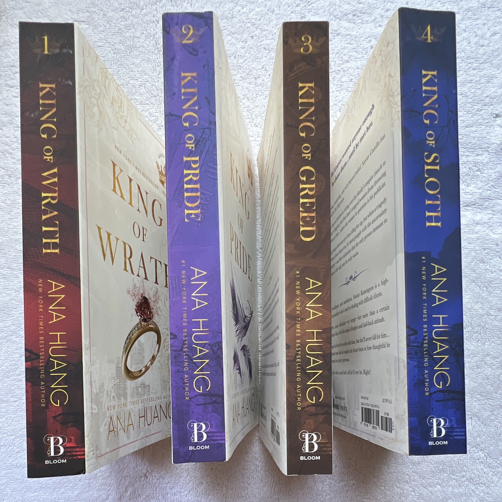 Ana Huang Kings of Sin Series Paperback Set: Wrath Pride Greed Sloth (4)
