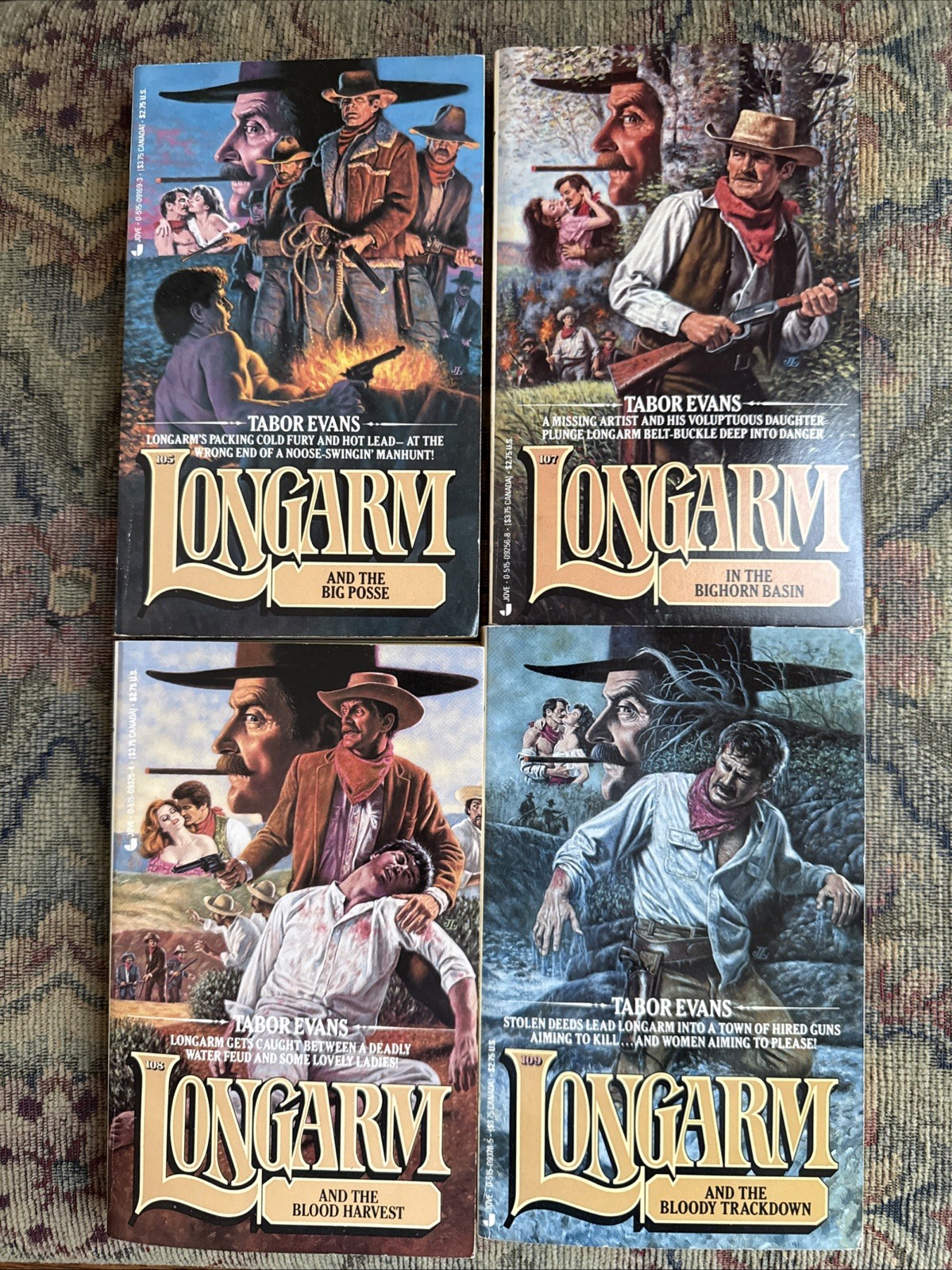 Lot of 18 Longarm, Western Books Tabor Evans Vintage PB #109, 102-105, 107-110++