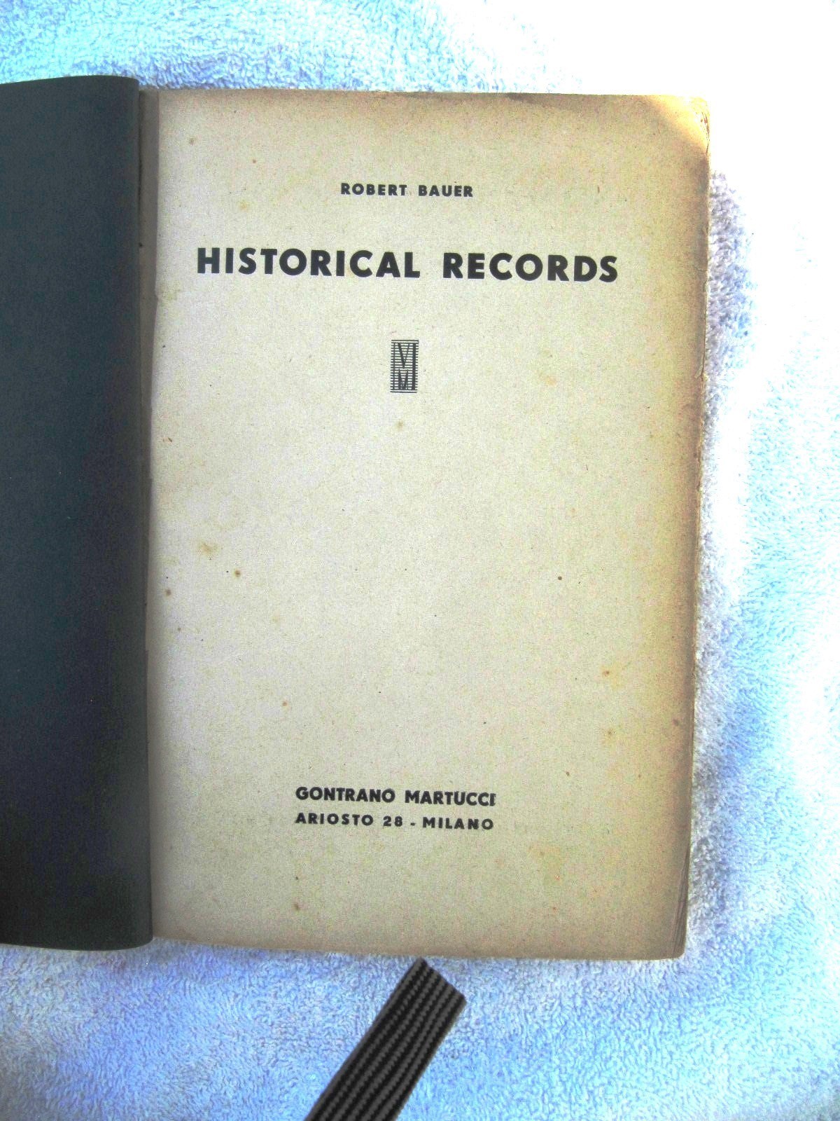 1937 1st ED ROBERT BAUER Historical Records 1898-1909 COLLECTORS BIBLE Berliner