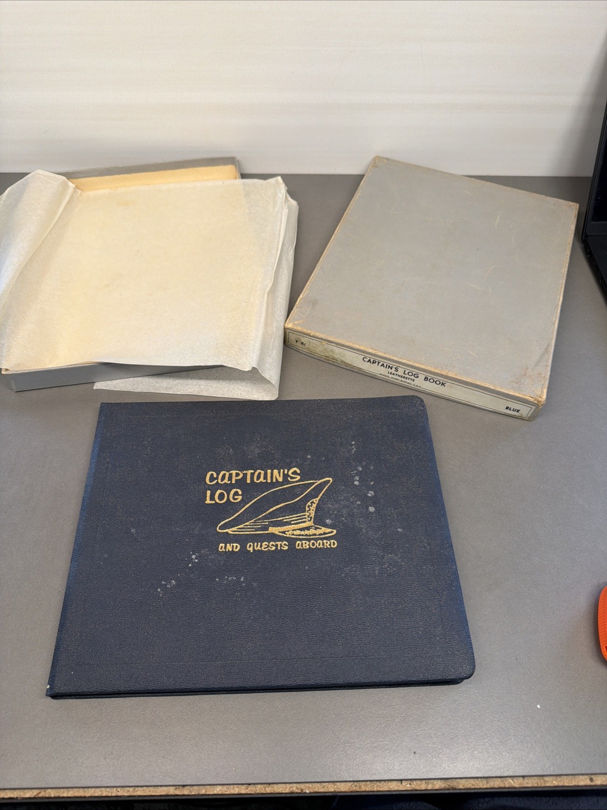 Vtg Yacht Log Book Boating Captains Log Guest Book Leatherette Samuel Ward Bt28