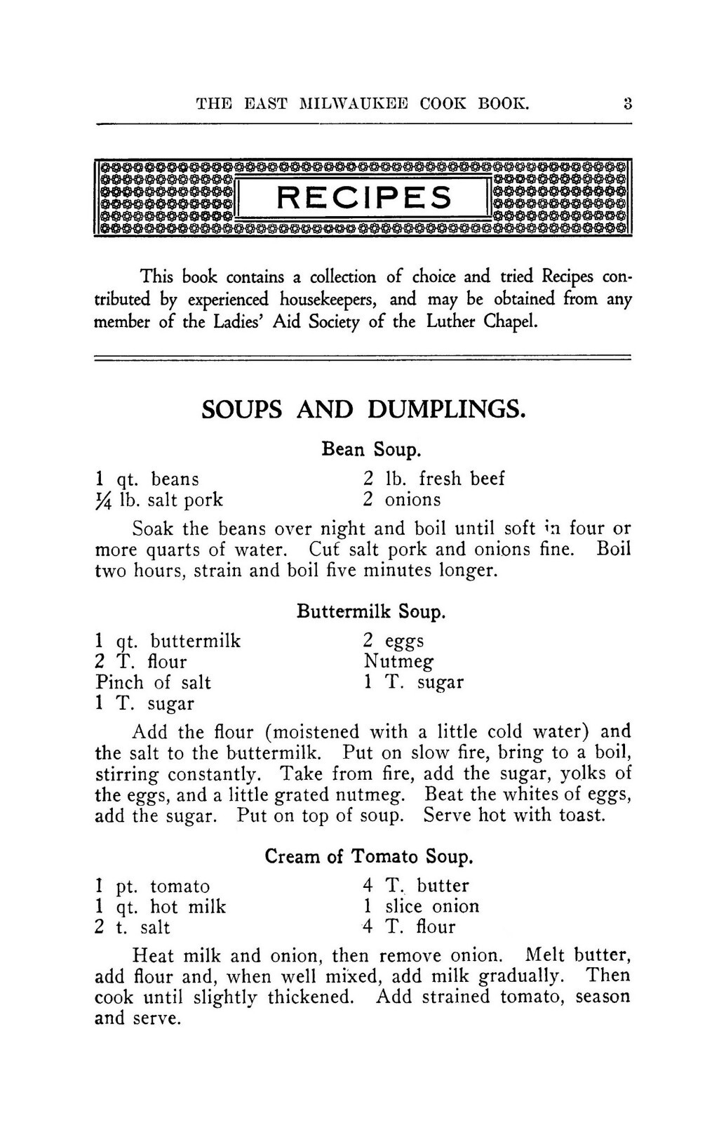 1917 The East Milwaukee Vintage Cook Book 127 Pages
