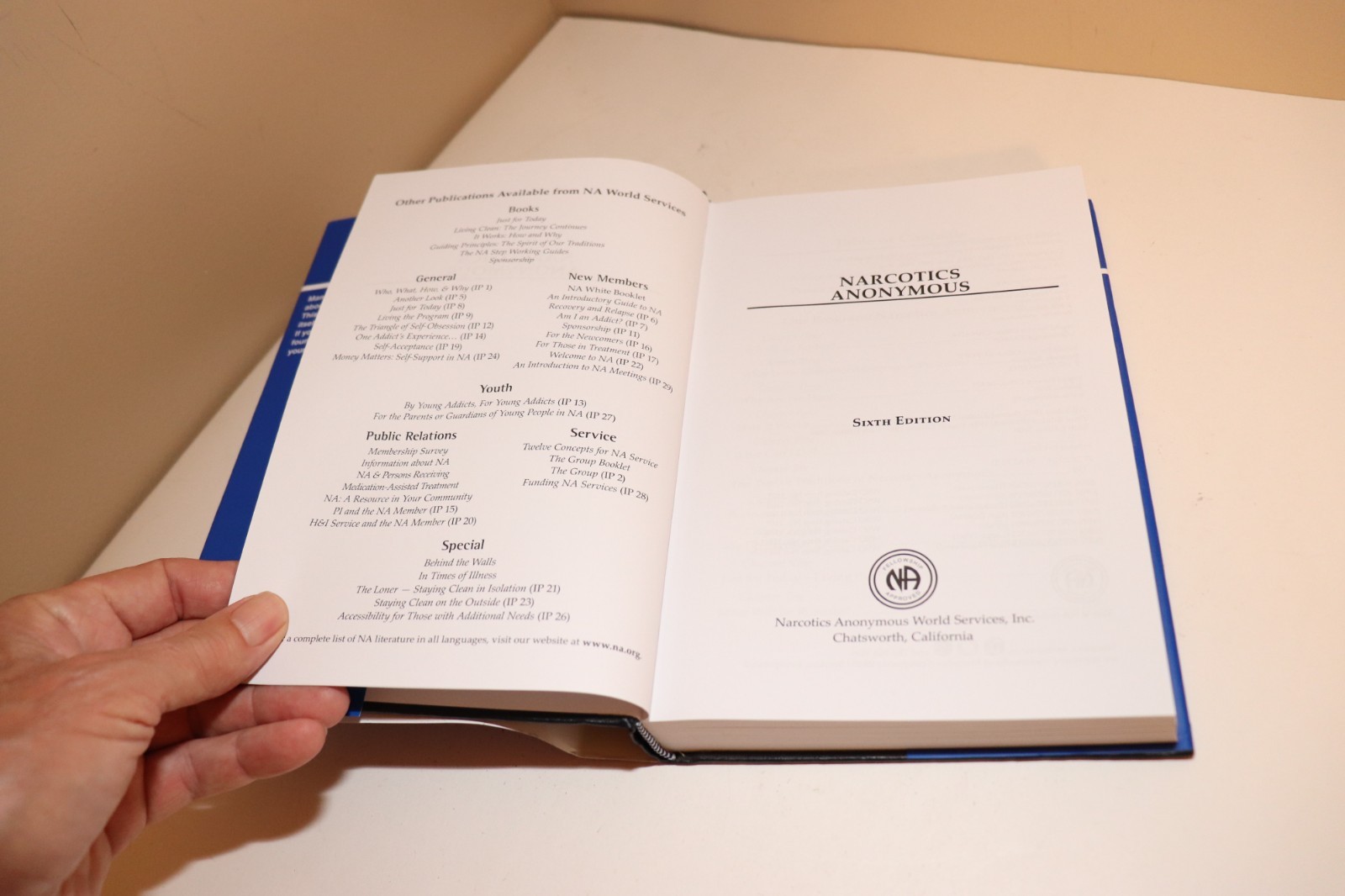 Narcotics Anonymous Basic Text 6th Edition Hard Cover NA 2008 English