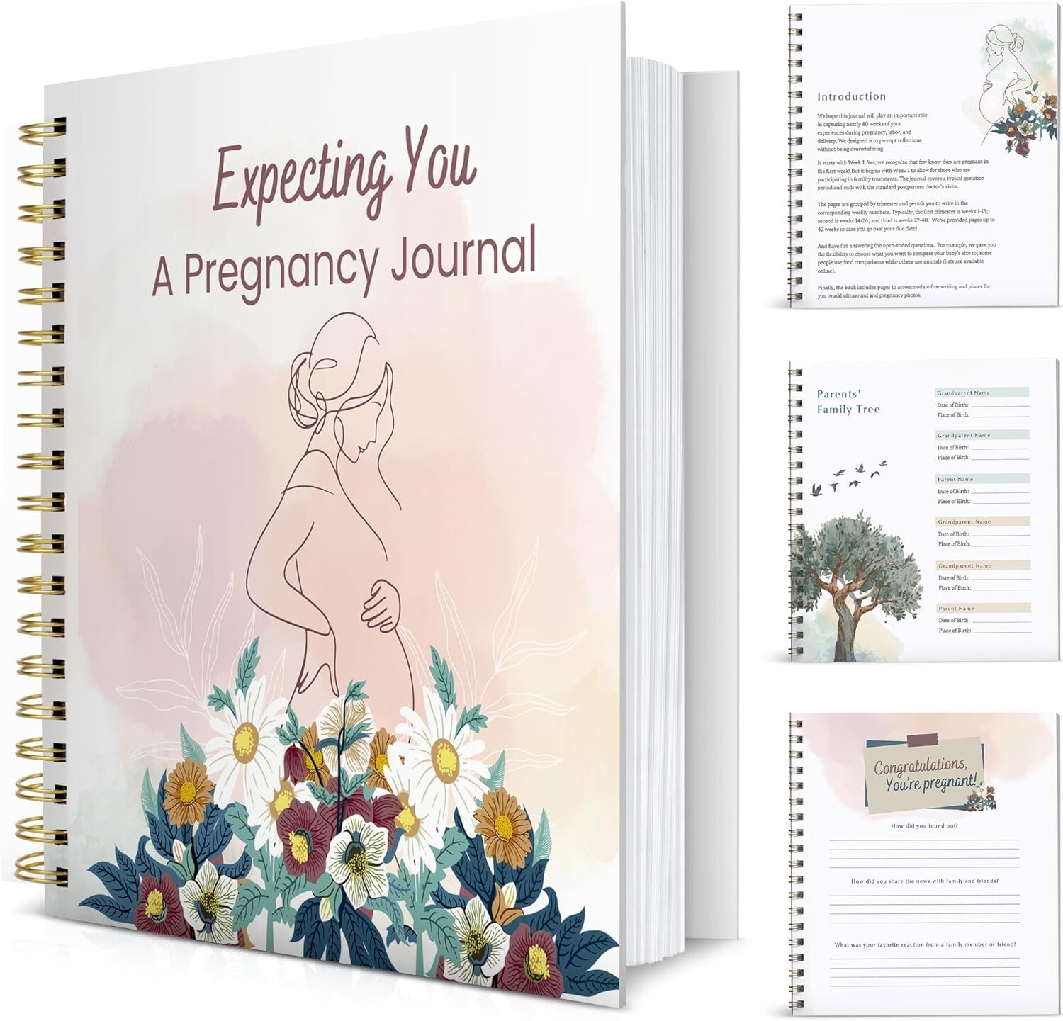 Pregnancy Journal for First Time Moms – Keepsake Gift for Expecting WomenDescrip