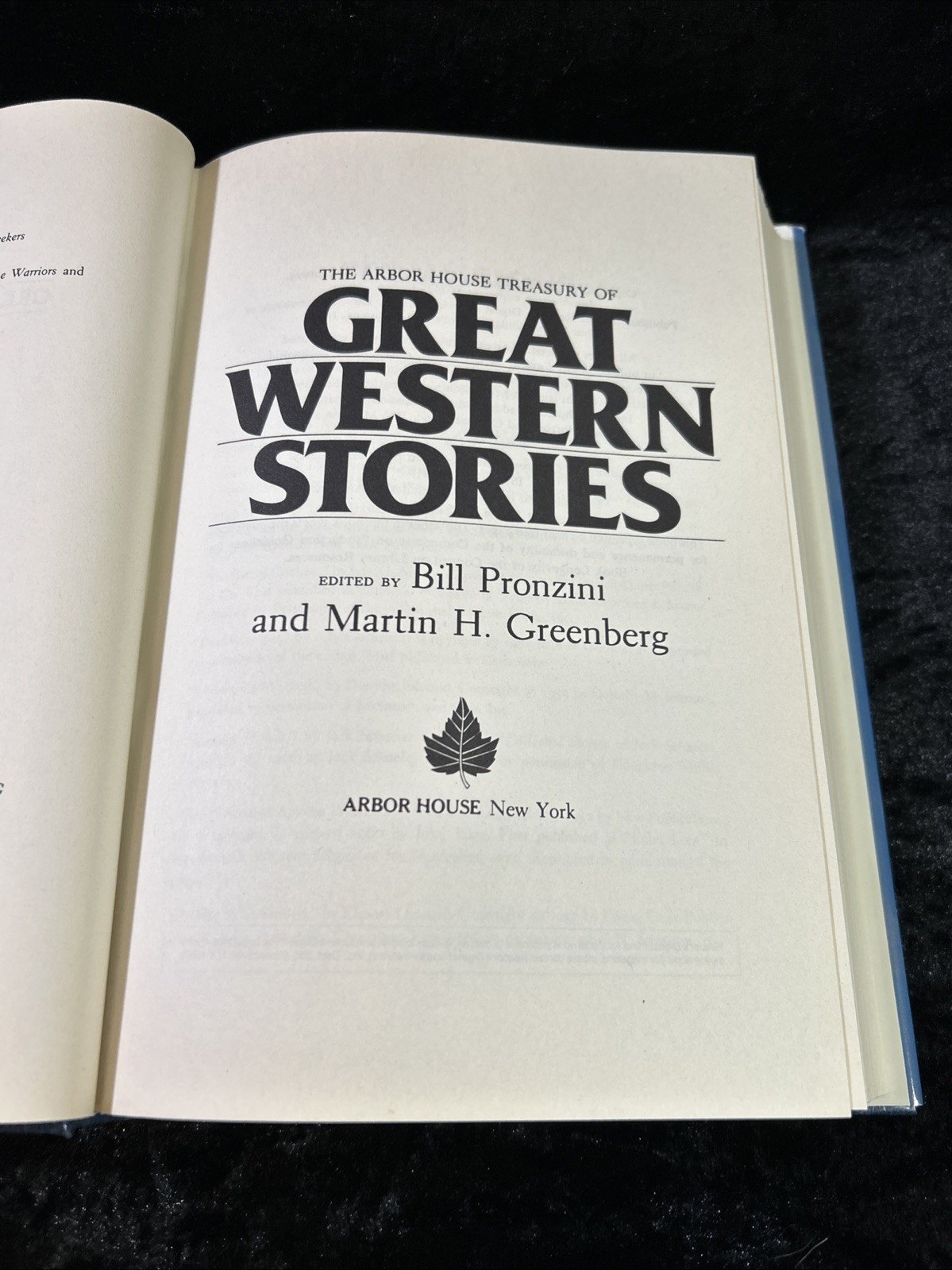 Arbor House Treasury GREAT WESTERN STORIES H/C D/J ©1982 1st Ed – Bill Pronzini