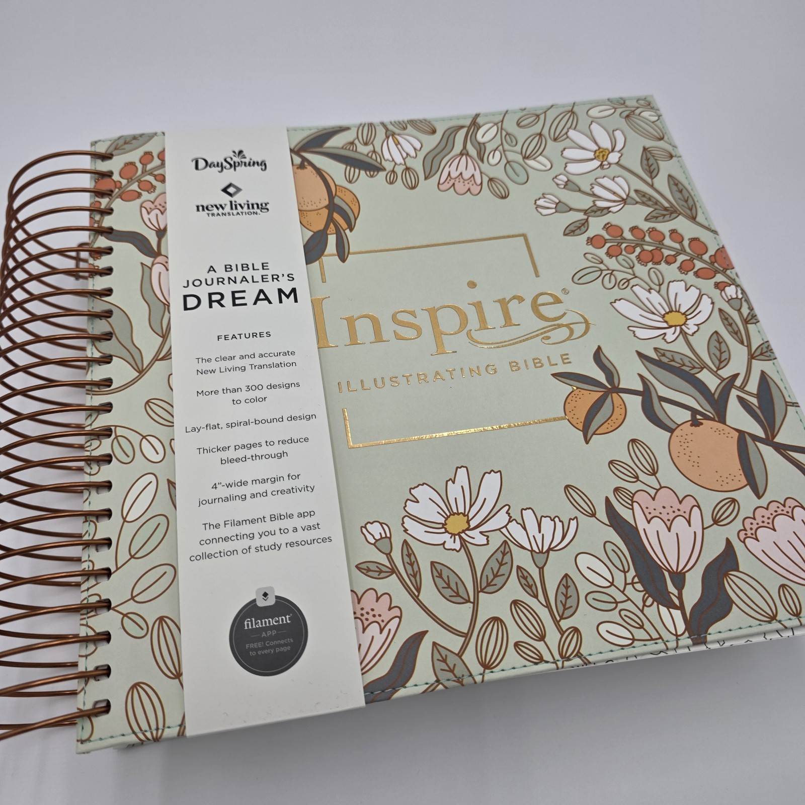 NLT Bible DaySpring Inspire Illustrating Bible With Filament App Spiral Bound