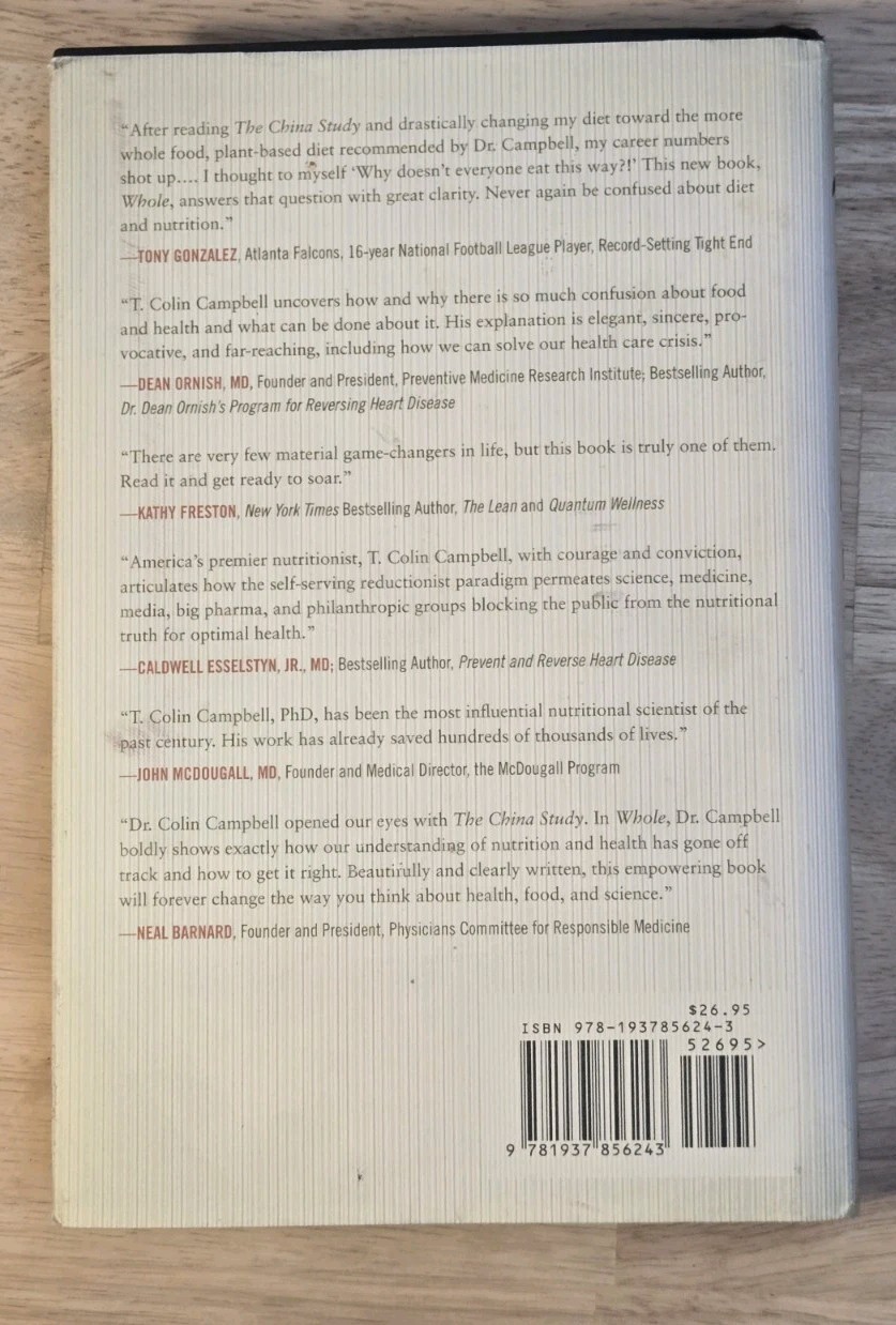 Whole by T. Colin Campbell PhD – Plant-Based Nutrition Science – Like New!