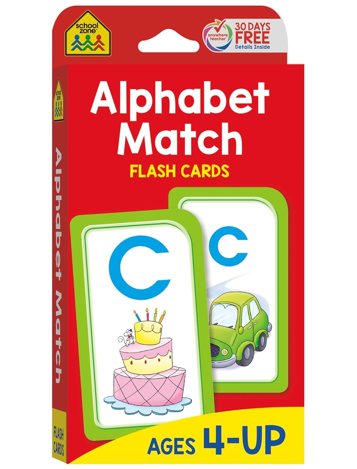 School Zone Alphabet Match Flash Cards: 56 Cards, Preschool, Kindergarten,…