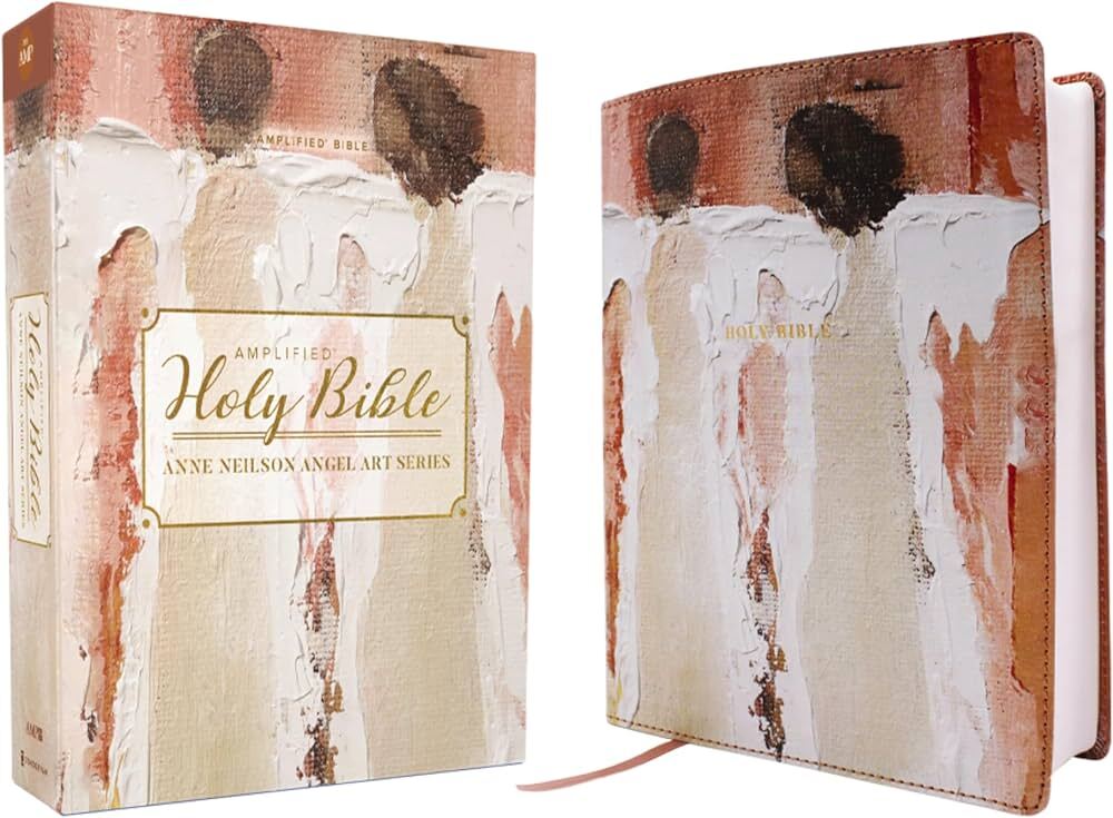 AMP Holy Bible, Anne Neilson Angel Art Series, Leathersoft, Blush – Zondervan