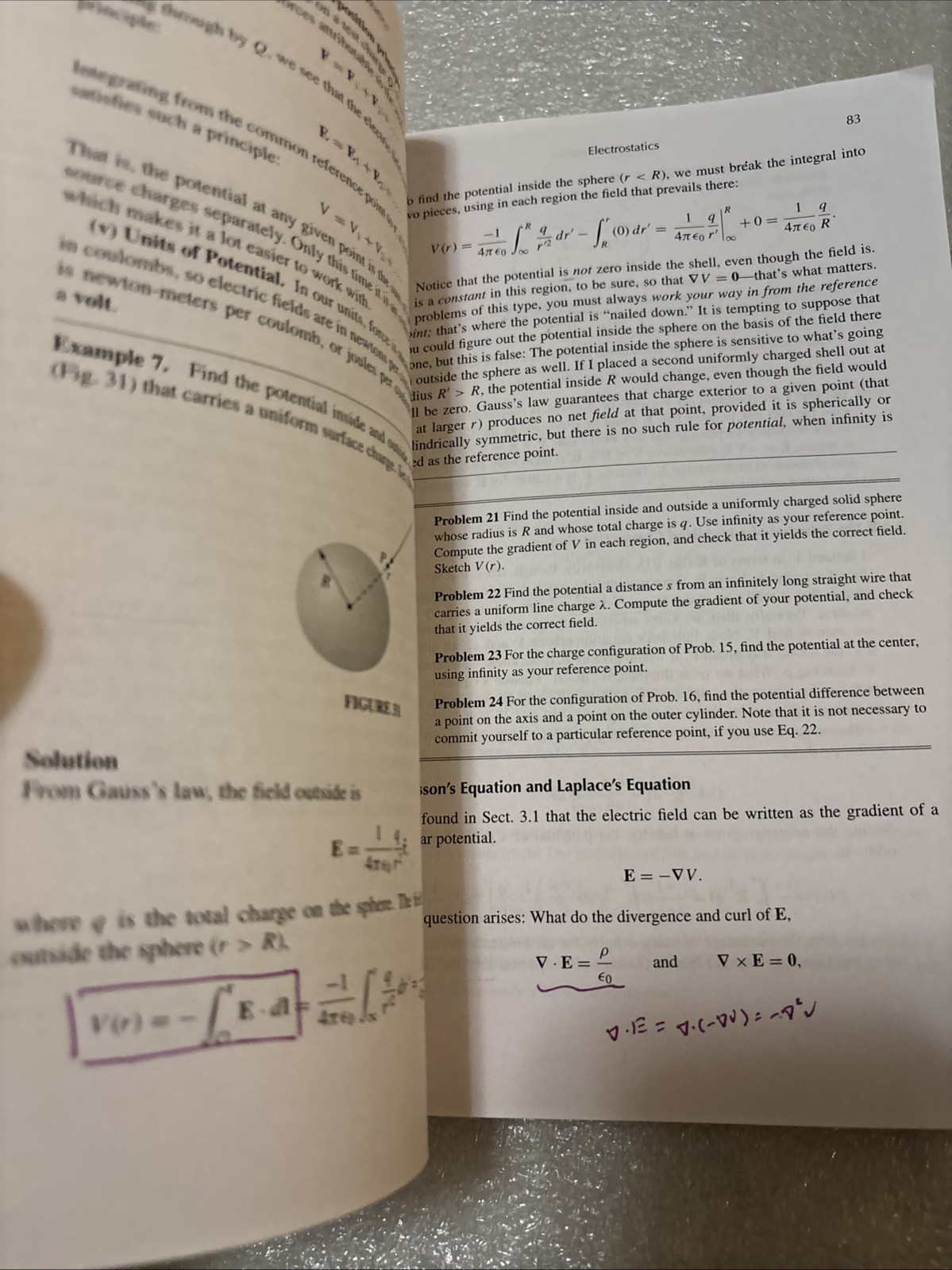 Introduction to Electrodynamics Book David Griffiths 4th Edition (has writing)