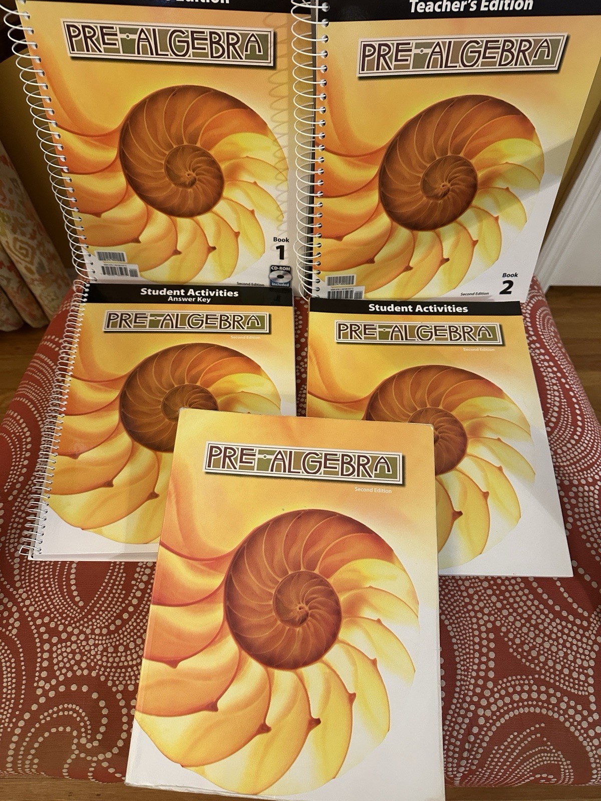 Prealgebra Pre Algebra 2nd ed ~ BJU press Bob Jones ~ lot of 5 with CD