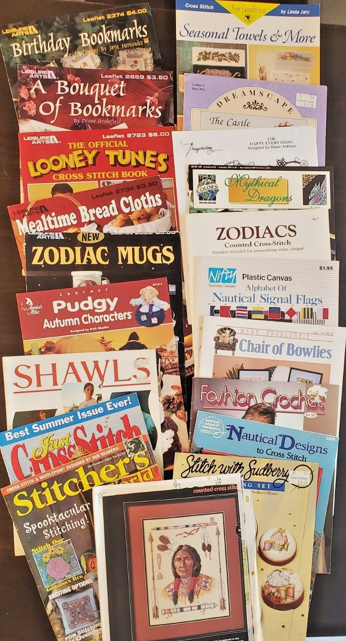 Vintage Cross Stitch & Needlework Pattern Books/Leaflets 1980s–2000s