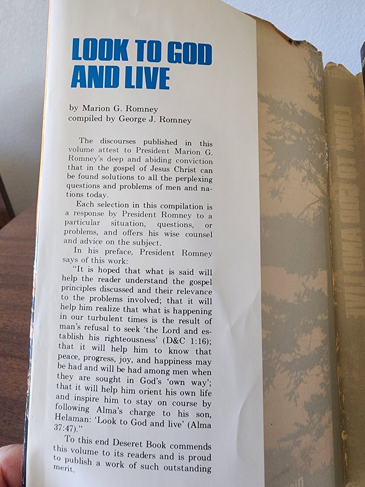 LOOK TO GOD AND LIVE Discourses of Pres. Marion G Romney Mormon LDS