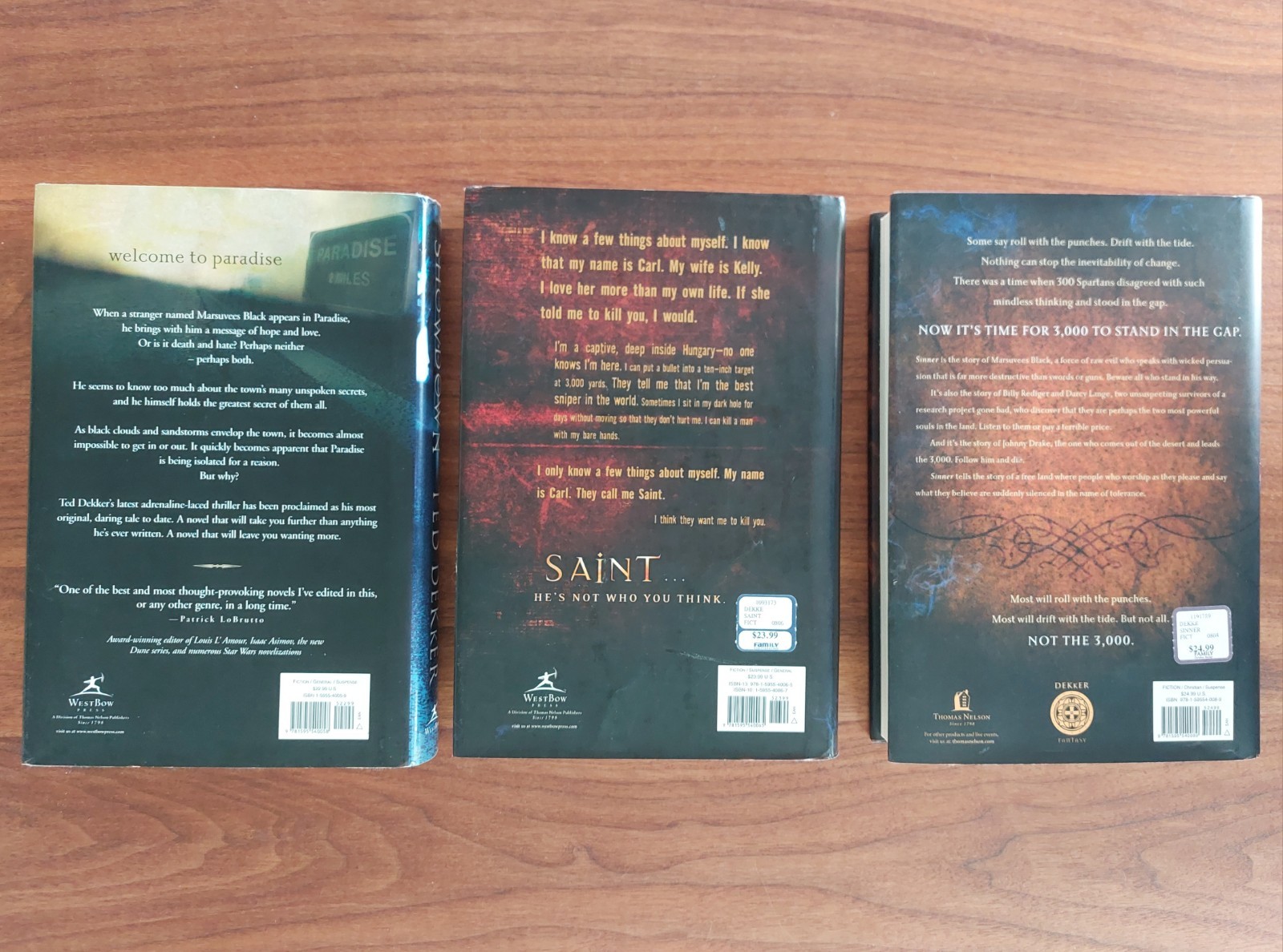 Hardcover Complete Trilogy Paradise Christian Thriller Series HCDJ Ted Dekker