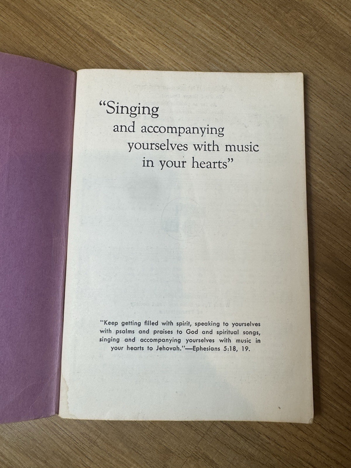 Singing And Accompanying Yourselves with Music in Your Hearts Watchtower 1966