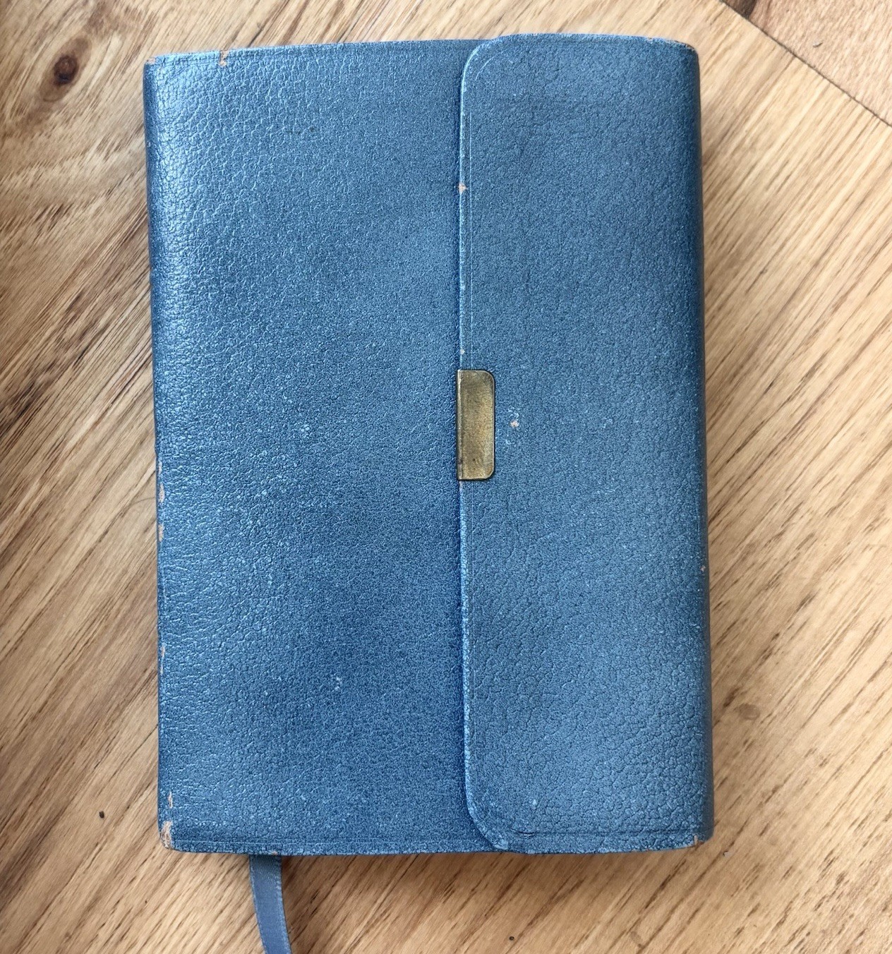 Holman Compact Pocket-Size Blue Leather KJV Bible Red Letter Snap Flap 1982