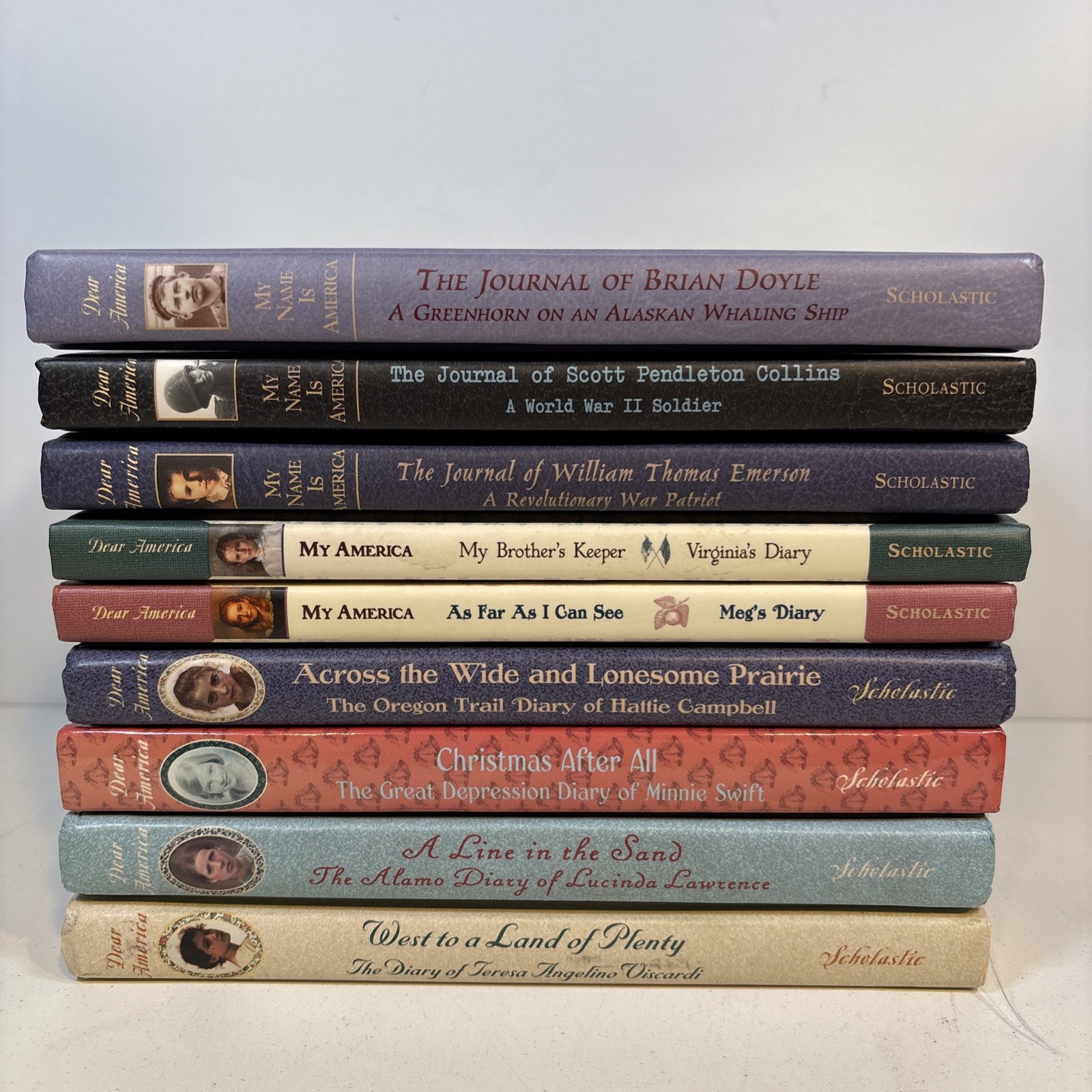 DEAR AMERICA Series lot of 9 Scholastic hardcover books YA Grades 3-8 700L-800L