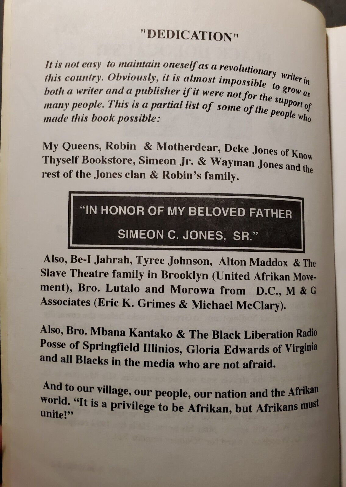 The Black Holocaust: Global Genocide by Del Jones War Correspondent