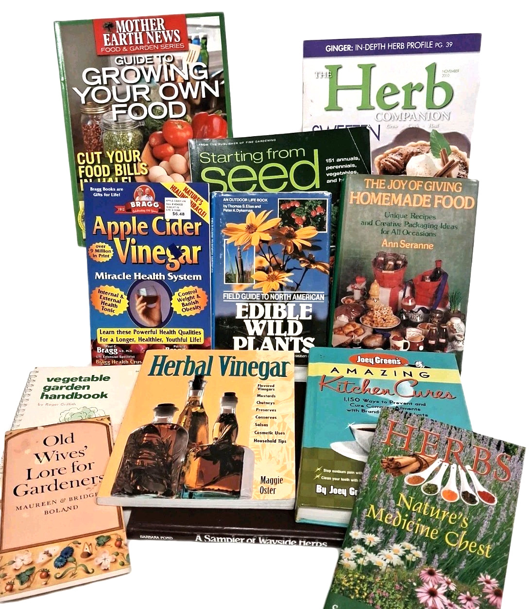 Lot of BOOKS on Homesteading & Prepper SKILLS, HERBS, Gardening, Vinegars, More