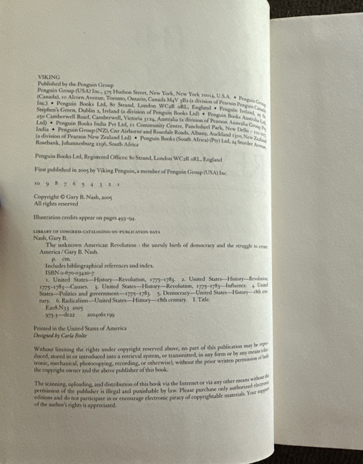 The Unknown American Revolution: The Unruly Birth of Democracy…Gary B. Nash HC