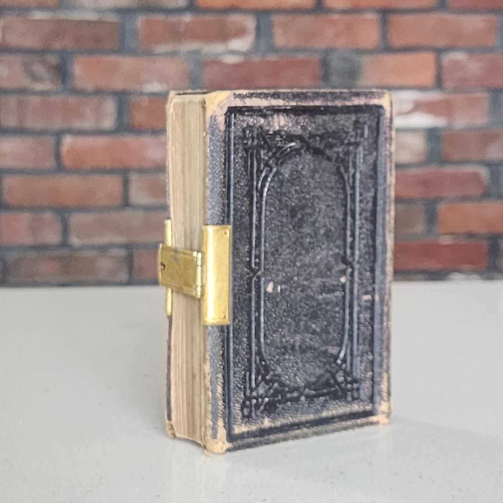 Antique Holy Bible Pocket Bible 1878 Inscription Leather Bound with Brass Clasp