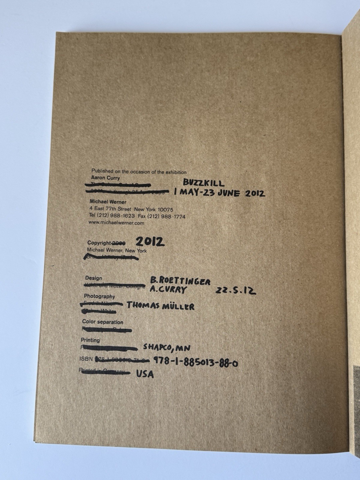 Aaron Curry – Buzzkill – Michael Werner Art Exhibition Catalog Paperback 2012