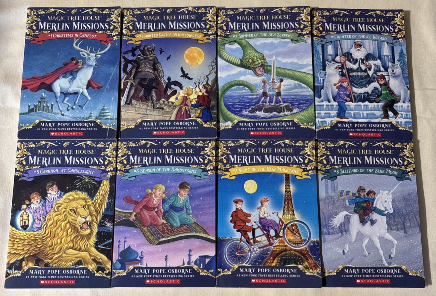 Lot of 8 Magic Tree House Merlin Missions Books by Mary Pope Osborne #1 thru #8