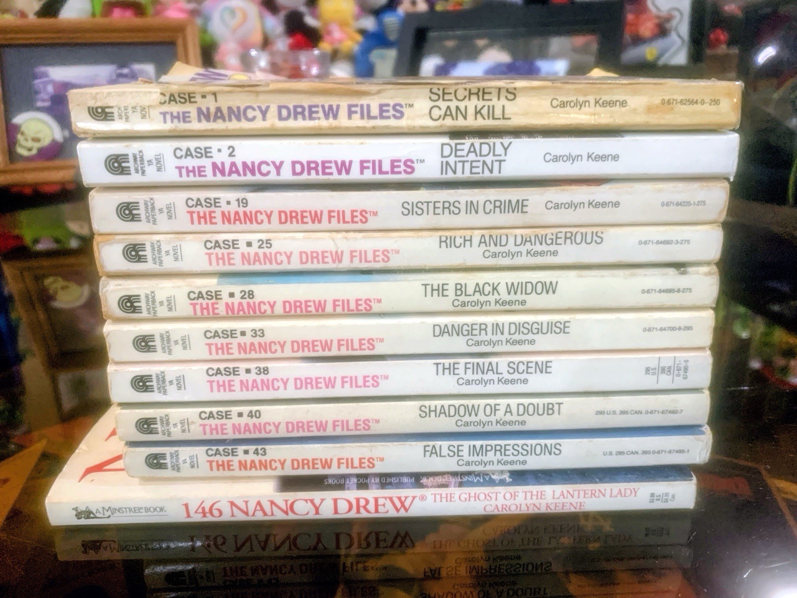 Lot 10 Vintage Nancy Drew Files Paperback Books #1,2,19,25,28,33,38,40,43,146