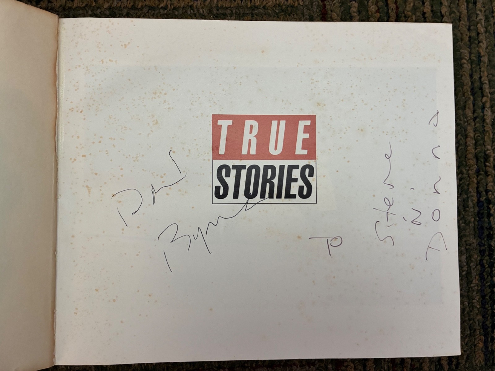 David BYRNE/True Stories/Autographed/Photography/1986/Pbk/Free Shipping