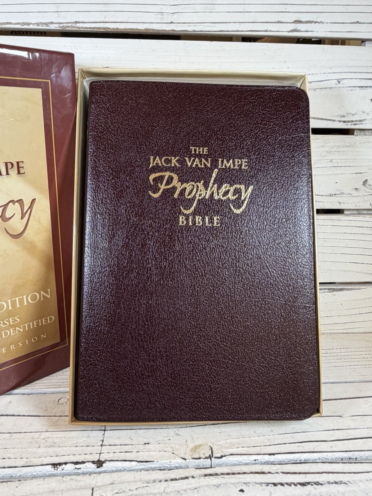KJV Jack Van Impe Prophecy Bible Burgundy Leather Red Letter Limited Special Ed.