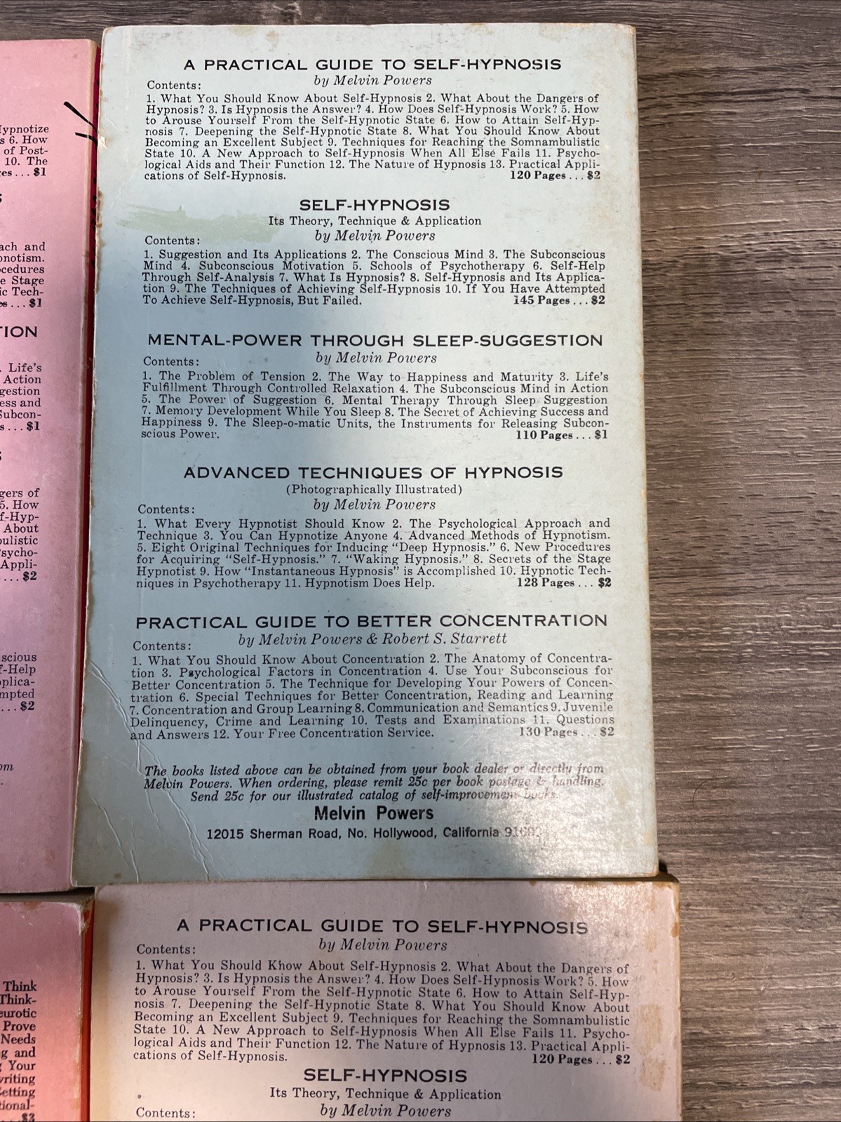 Vintage 1970’s Hypnosis/ Hypnotic Lot of 6 Books – Wilshire Book Co. -FACINATING