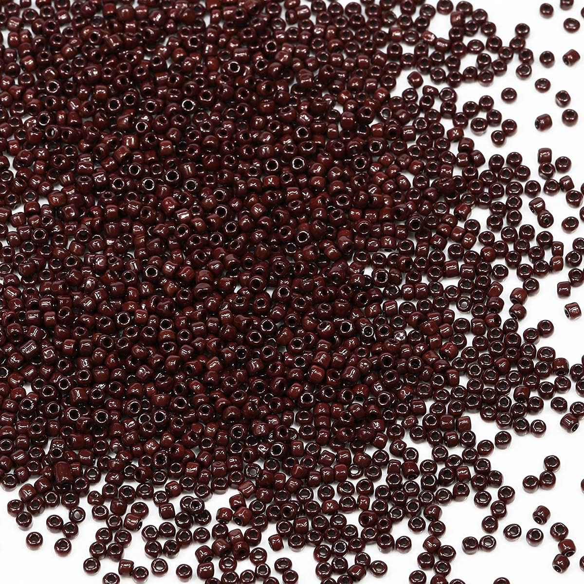 Opaque Coffee Color 3Mm Seed Beads about 3600Pcs/100Grams in Bag, 8/0 Glass Craf